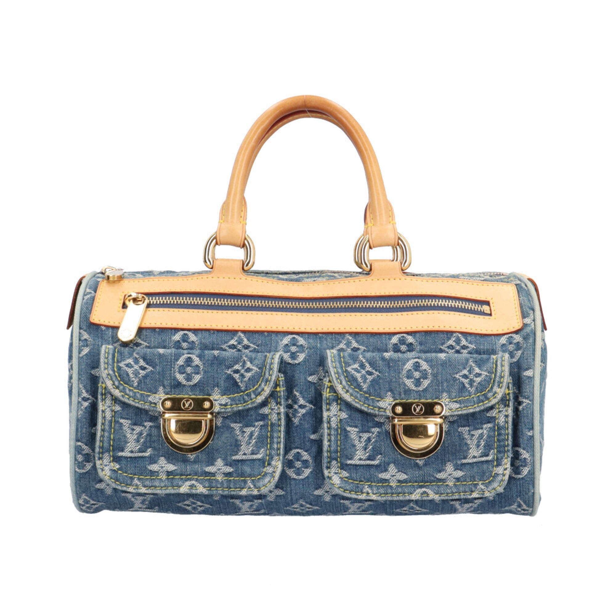 Louis Vuitton Monogram Denim Blue Monogram Denim Handbag (Pre-Owned)