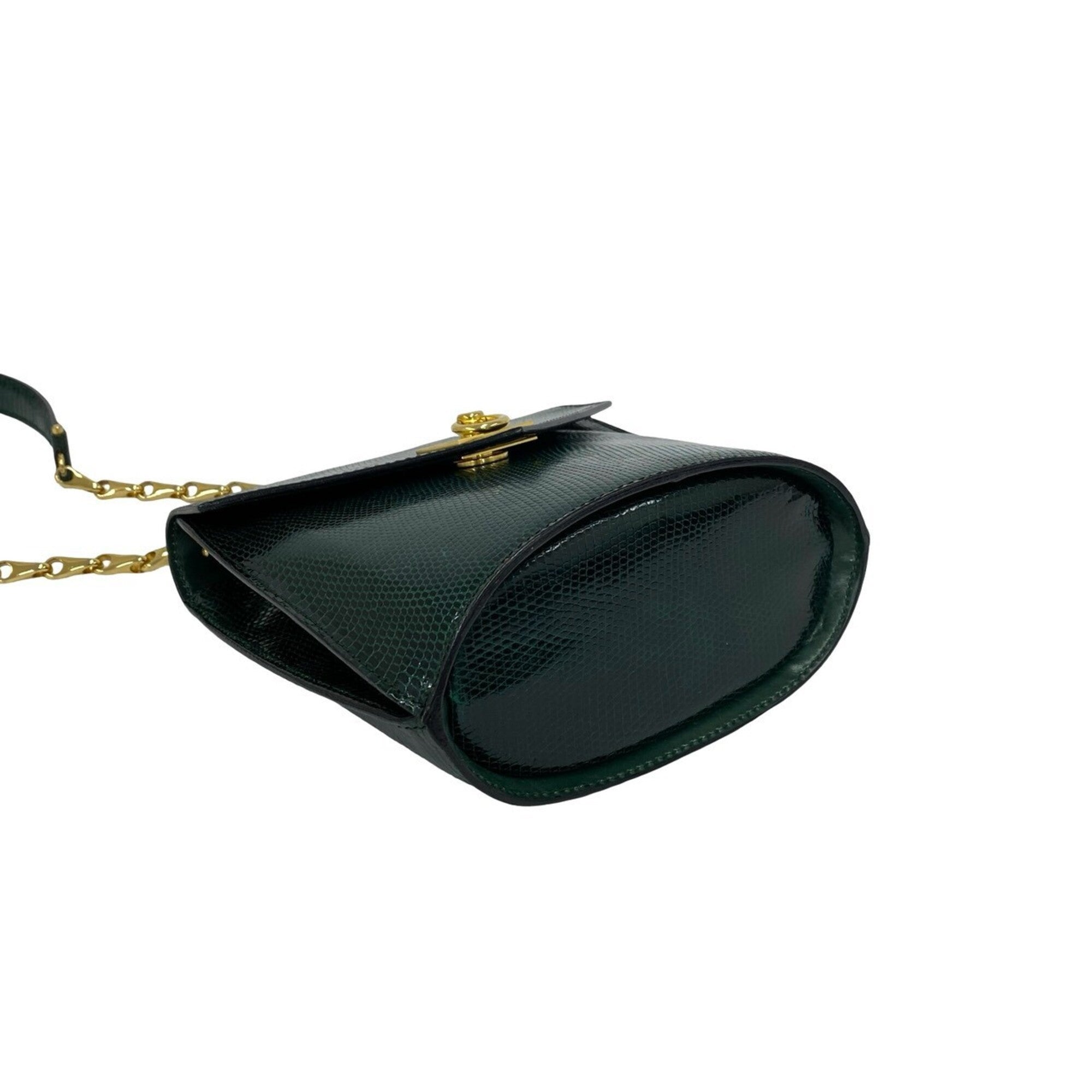 Celine Green Leather Pochette Shoulder Bag (Pre-Owned)