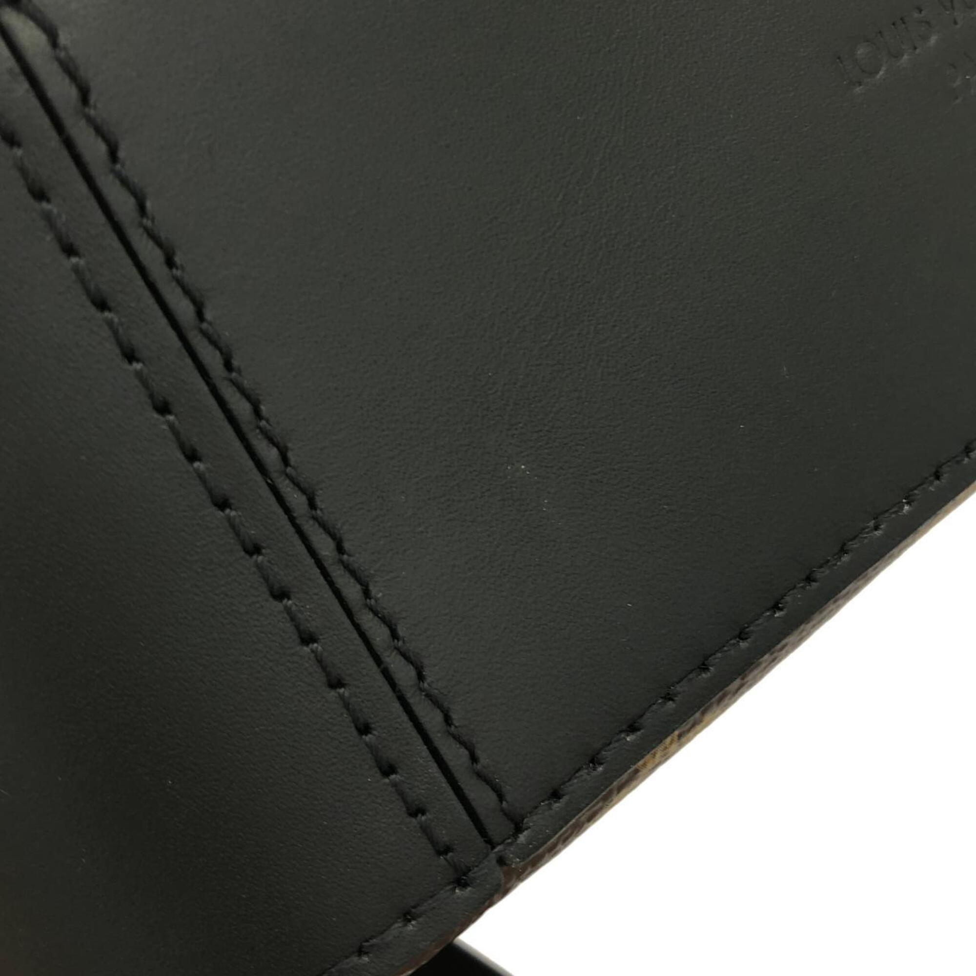 Louis Vuitton Black Marron Coated Canvas Leather Shoulder Bag (Pre-Owned)