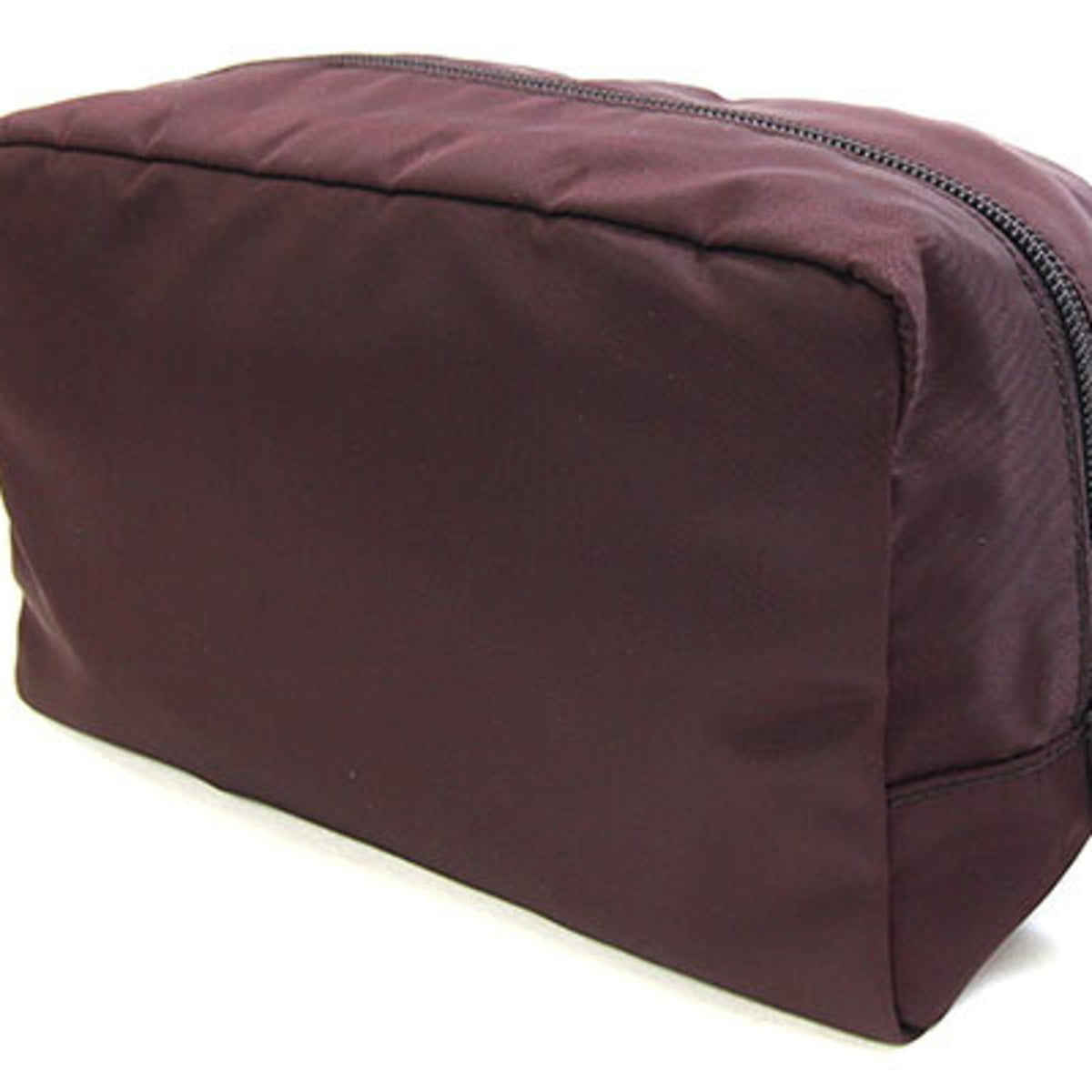 Prada Bordeaux Brown Nylon Leather Handbag Pouch (Pre-Owned)