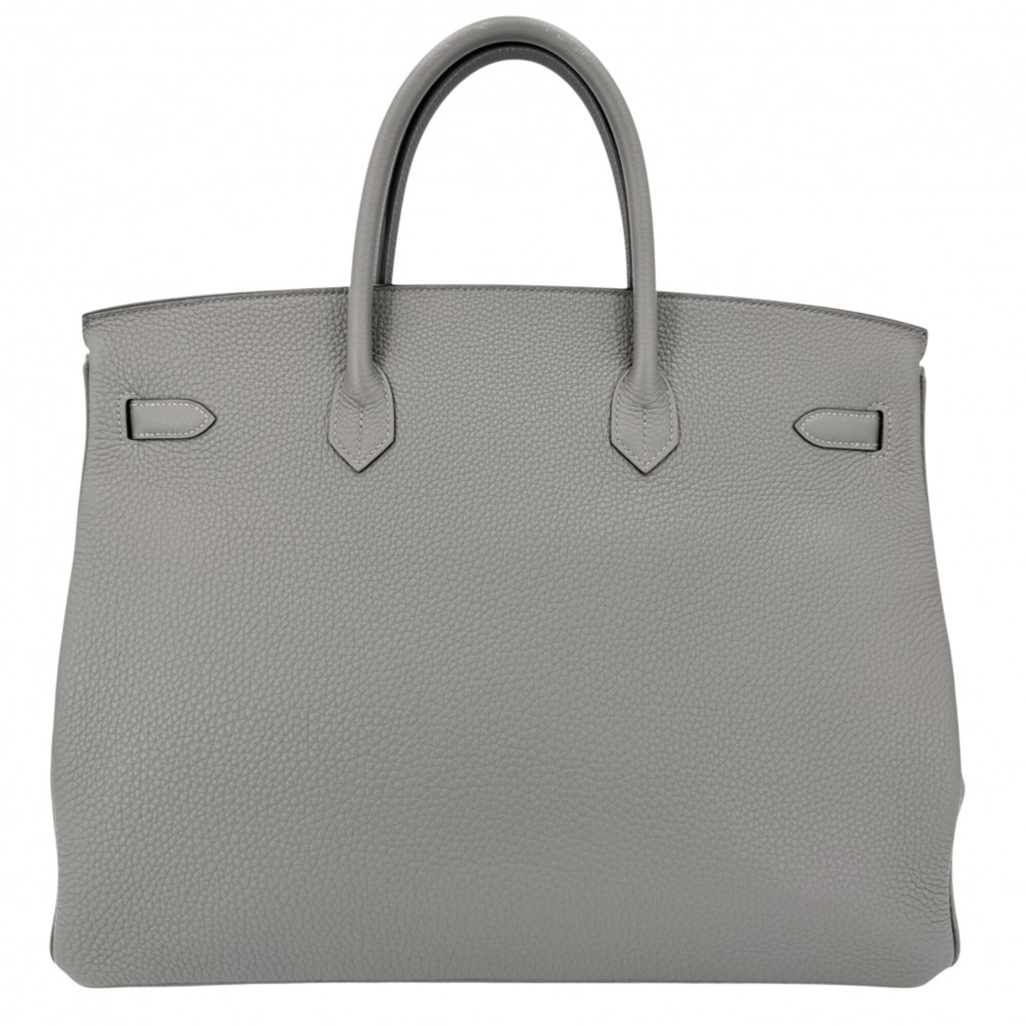 Hermes Gray Togo Leather Handbag (Pre-Owned)
