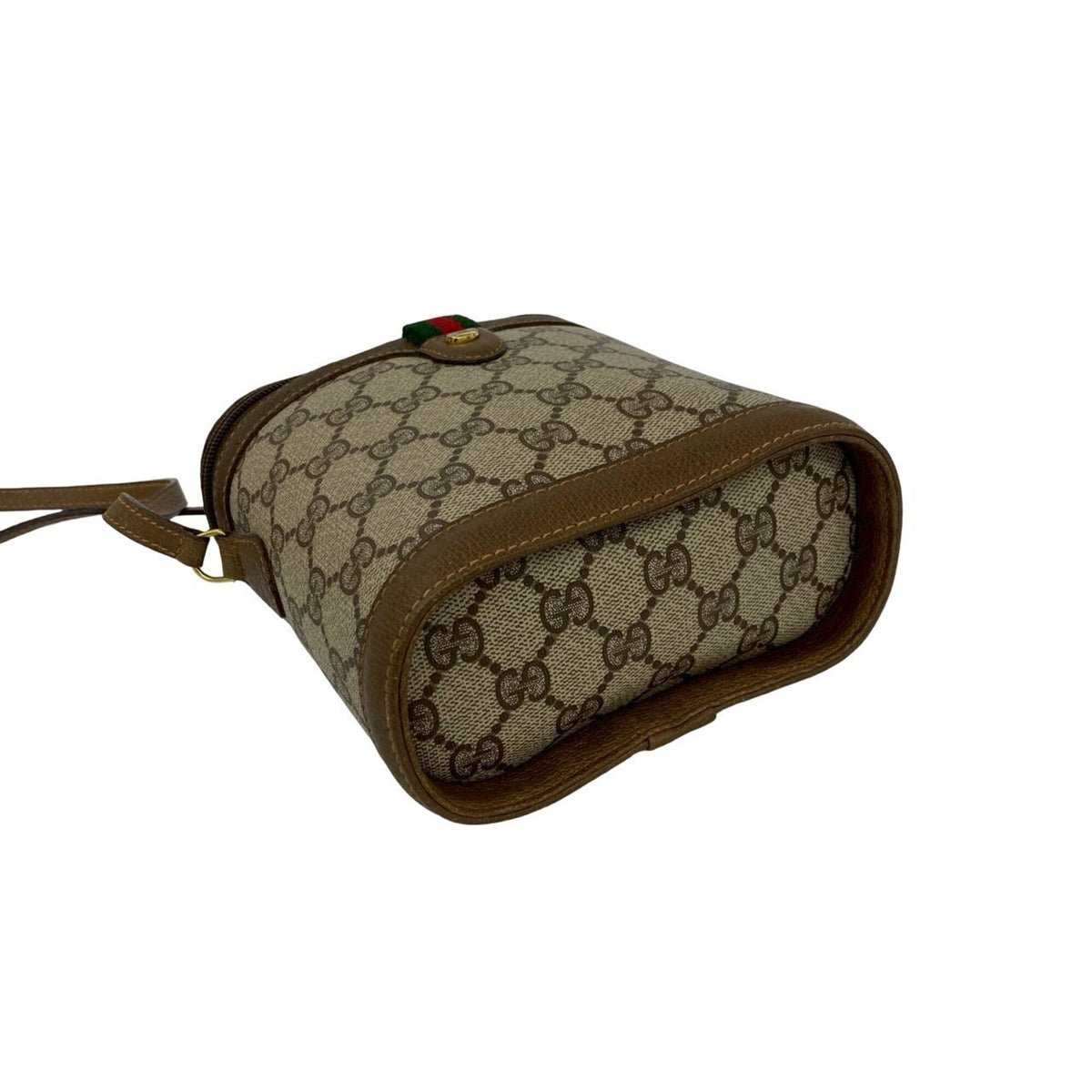 Gucci Brown Green Red Color Leather Pvc Pochette Shoulder Bag (Pre-Owned)