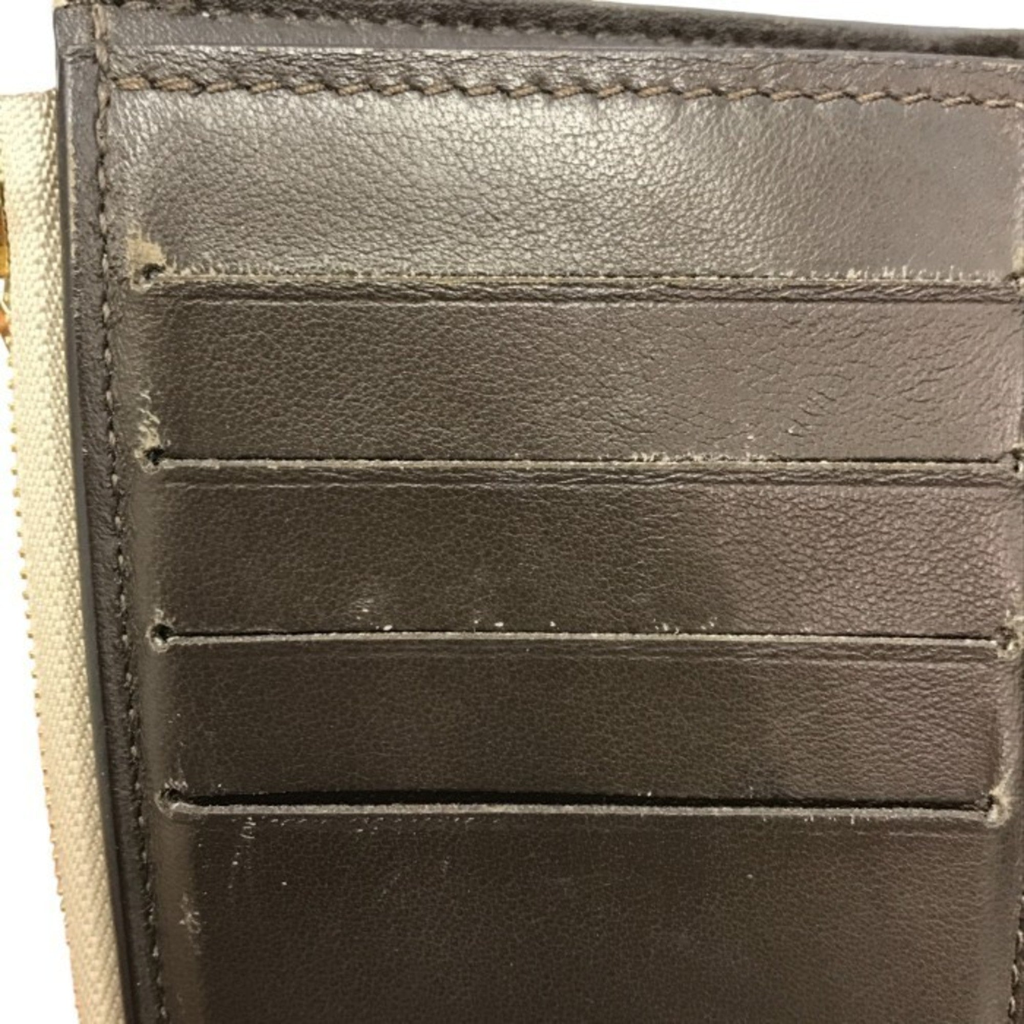 Louis Vuitton Beige Leather Wallet (Tri-Fold) (Pre-Owned)