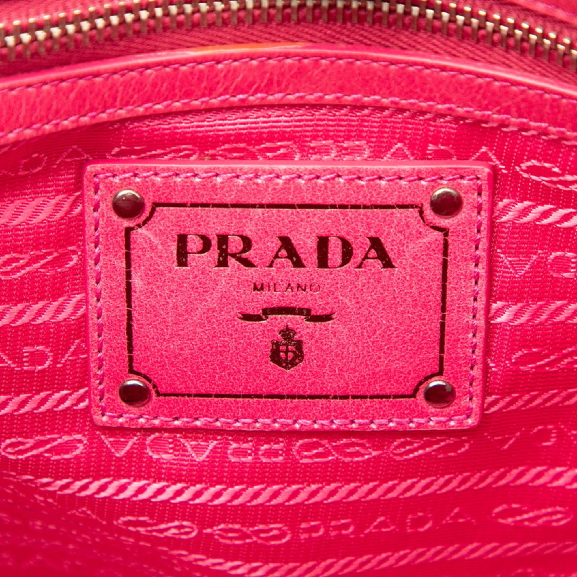 Prada Pink Leather Handbag Shoulder Bag (Pre-Owned)