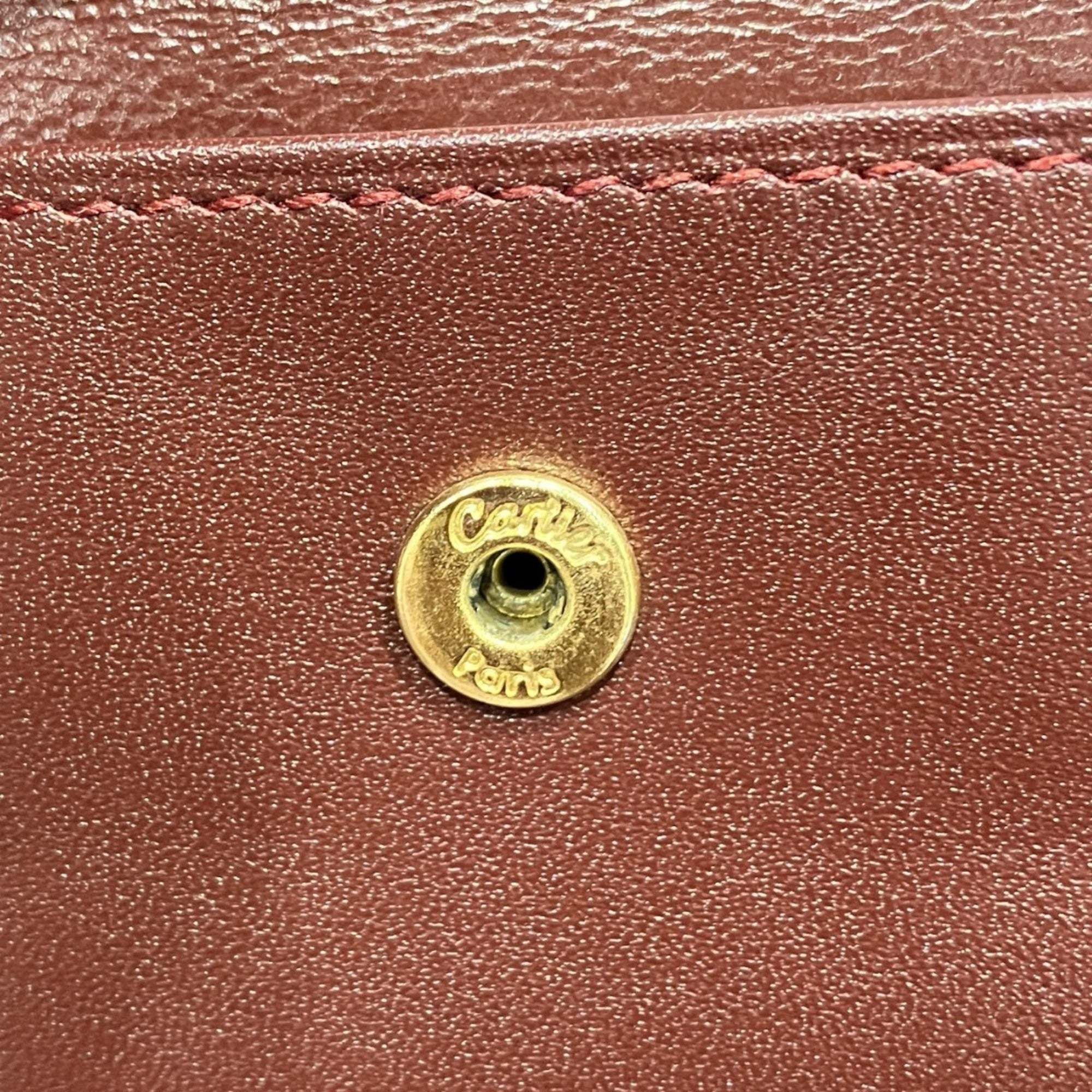 Cartier Wine Red Leather Wallet (Bi-Fold) (Pre-Owned)