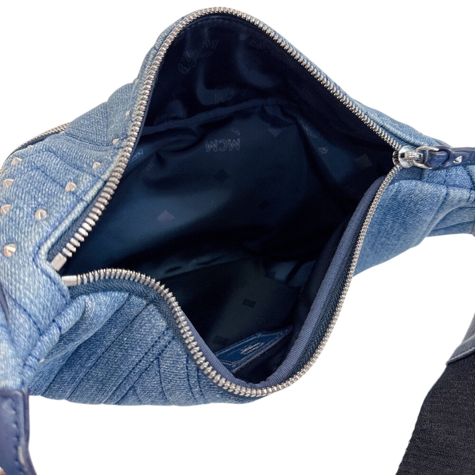 Mcm Blue Canvas Sling Bag (Pre-Owned)