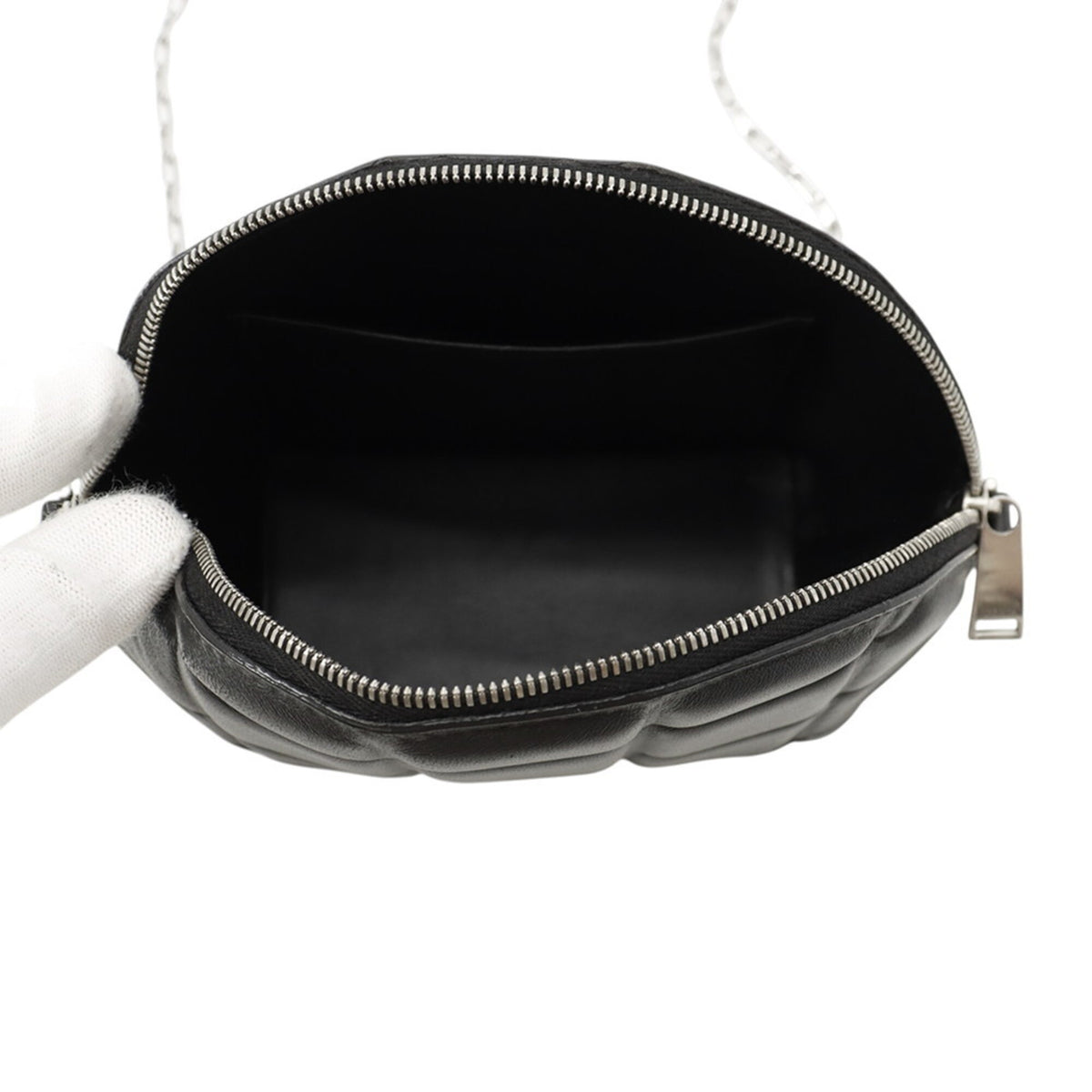 Bottega Veneta Black Leather Handbag Shoulder Bag (Pre-Owned)