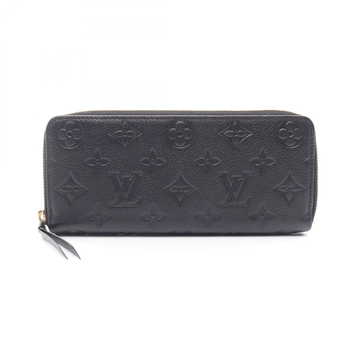 Louis Vuitton Black Noir Leather Long Wallet (Bi-Fold) (Pre-Owned)