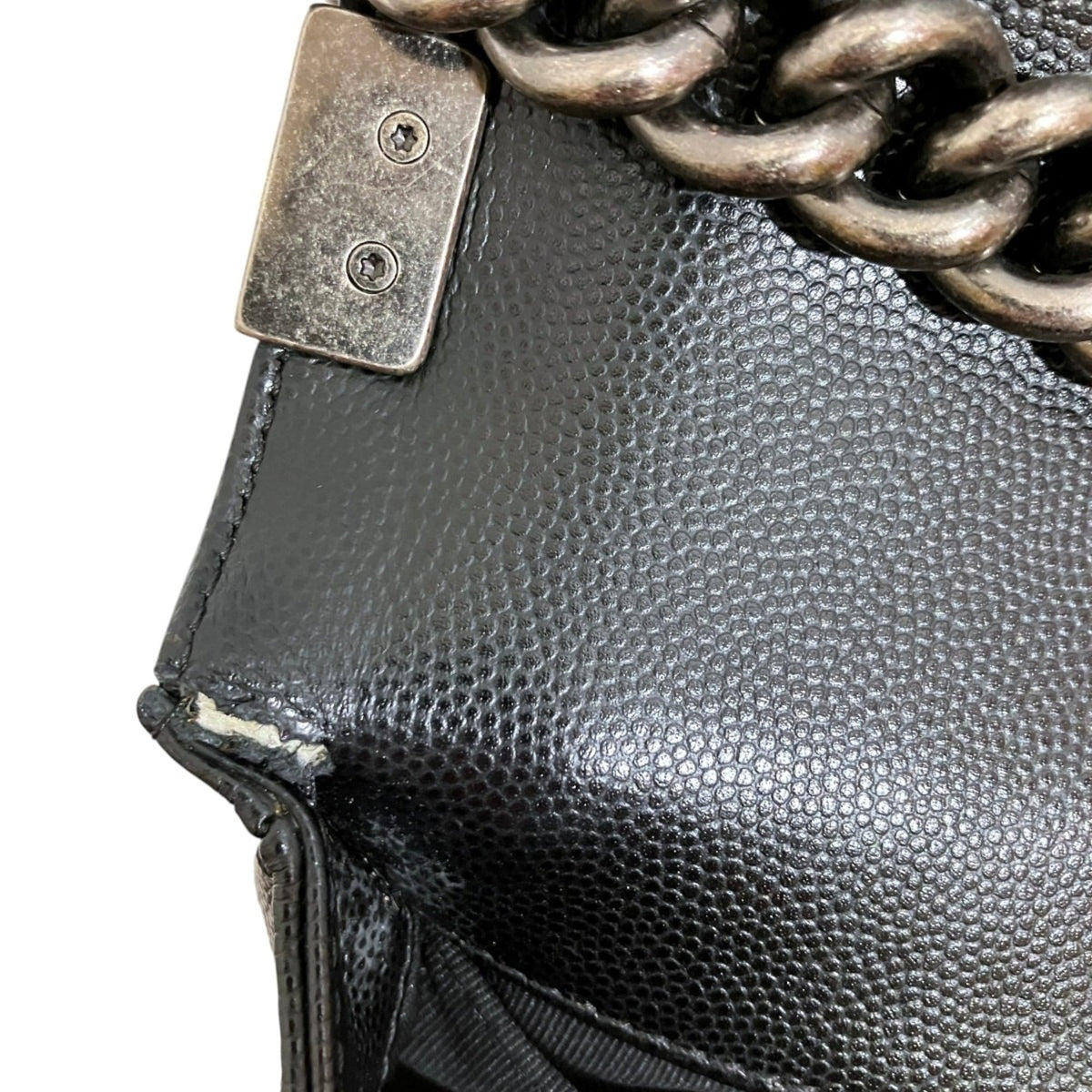 Chanel Black Grained Calfskin Shoulder Bag (Pre-Owned)