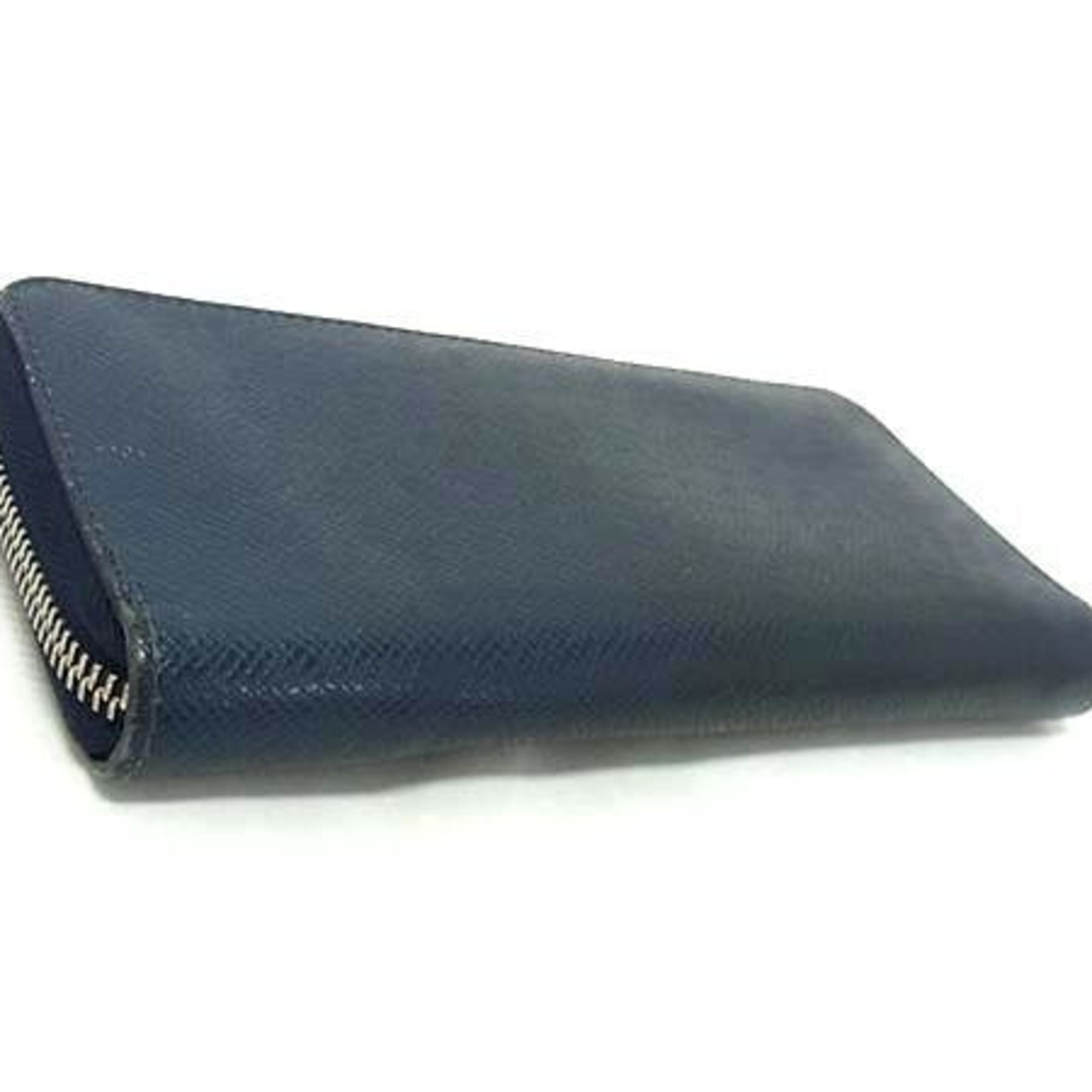Louis Vuitton Navy Navy Blue Taiga Leather Long Wallet (Bi-Fold) (Pre-Owned)
