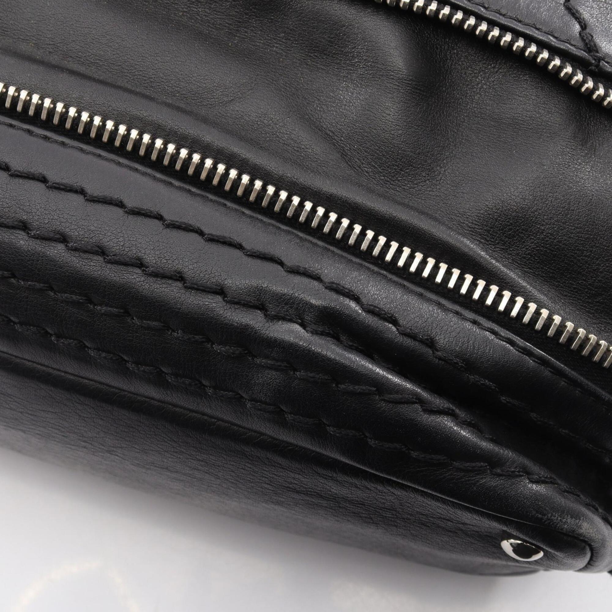 Chanel Black Leather Handbag Shoulder Bag (Pre-Owned)