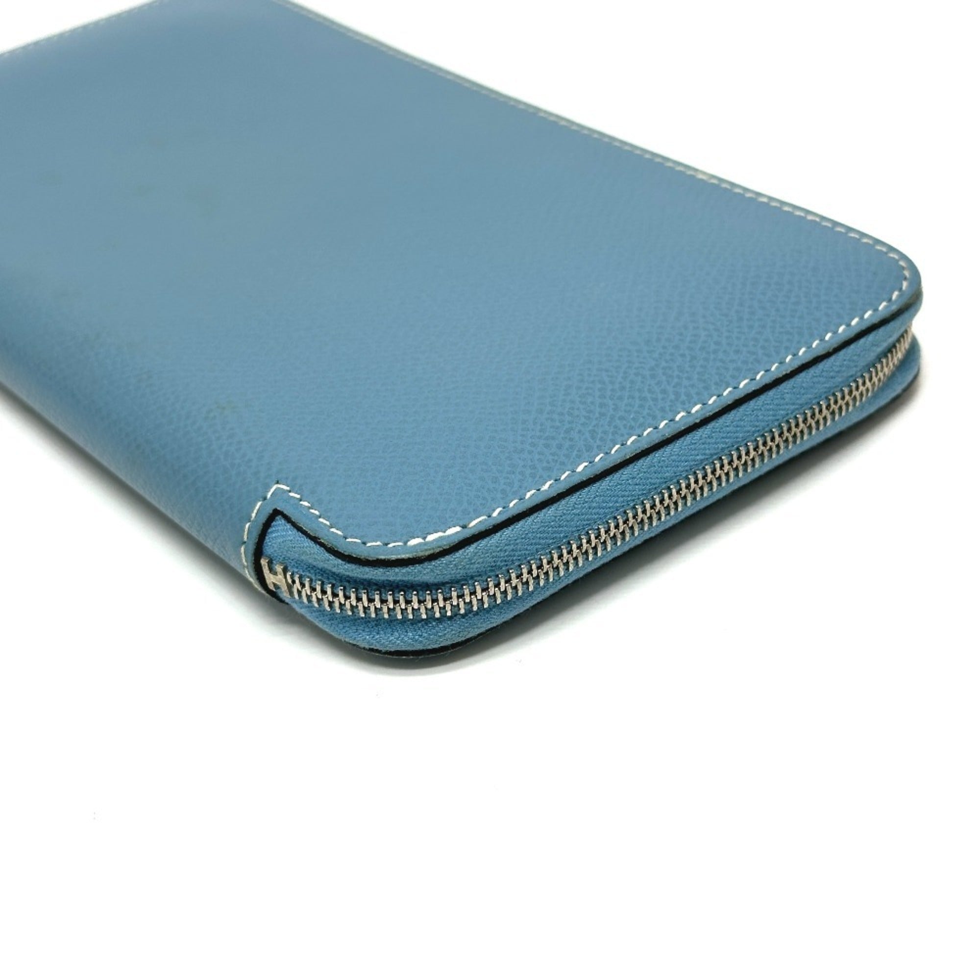 Hermes Blue Jean Epsom Leather Long Wallet (Bi-Fold) (Pre-Owned)