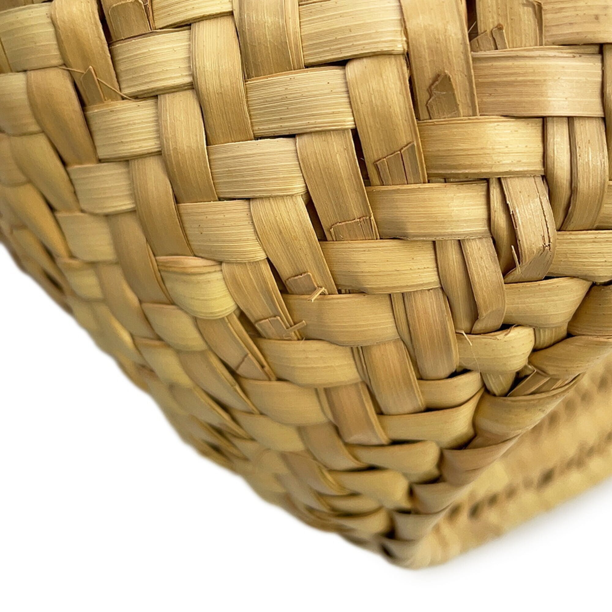 Loewe Brown Orange Raffia Leather Basket Tote Bag (Pre-Owned)