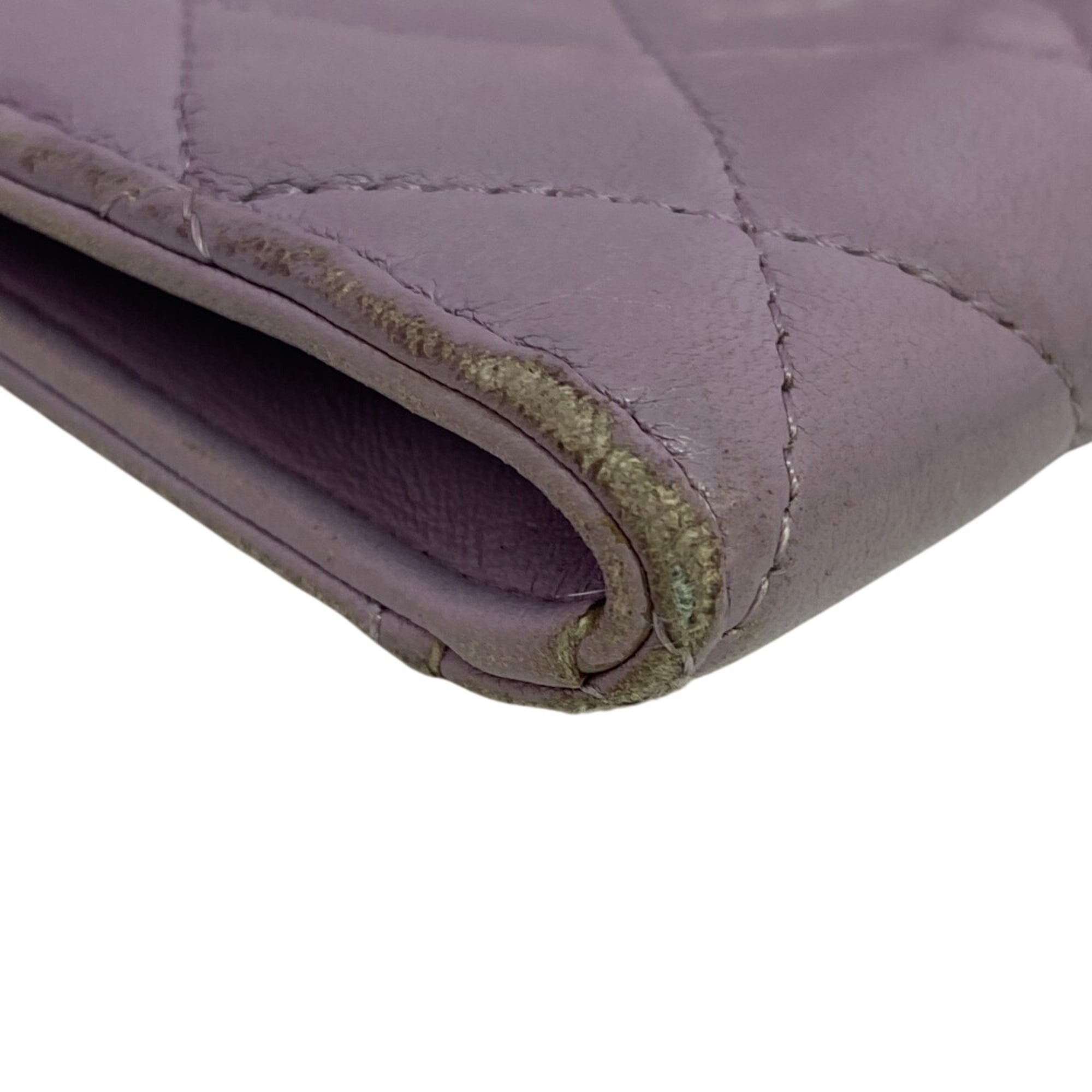 Chanel Purple Leather Coin Purse/Coin Case (Pre-Owned)