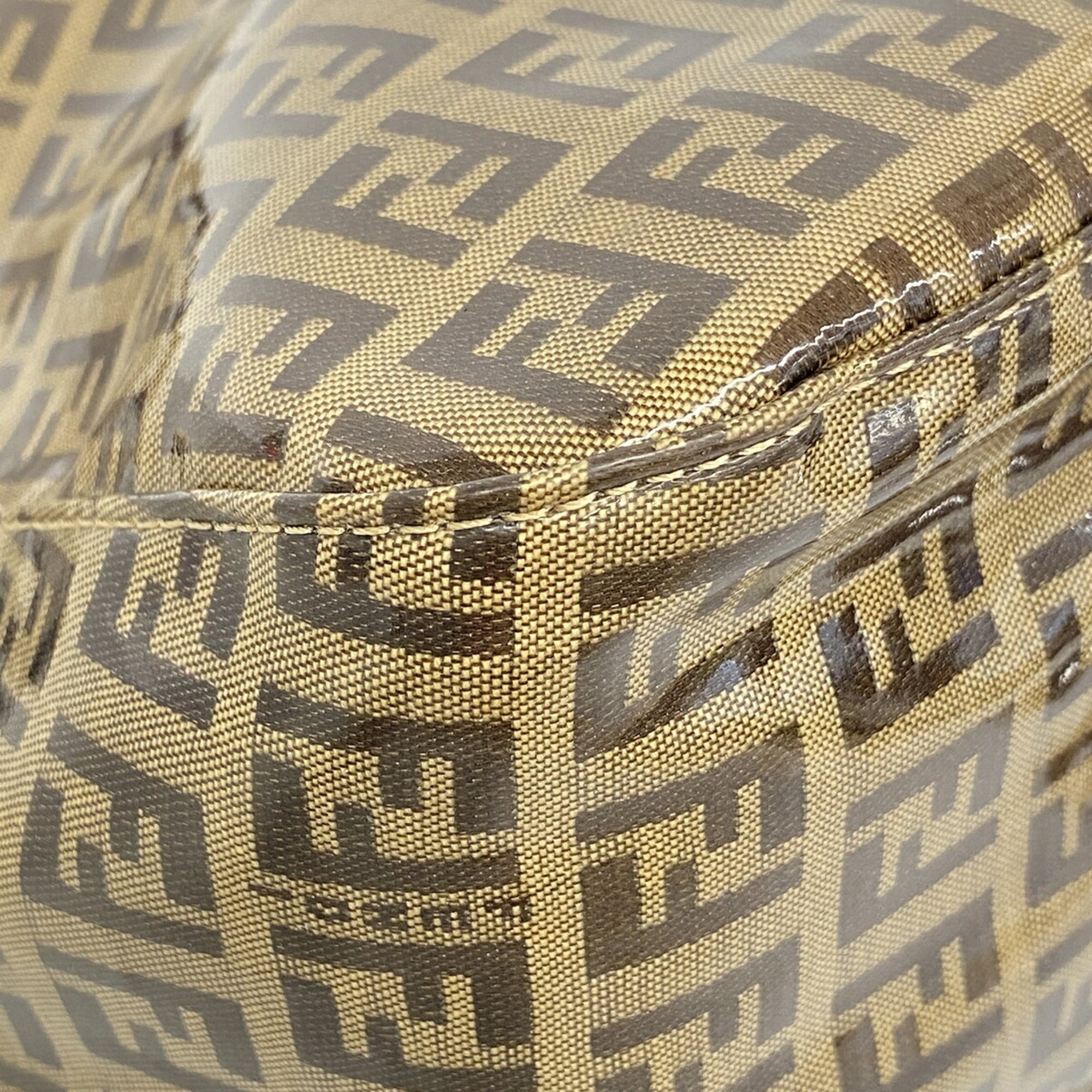 Fendi Brown Coated Canvas Handbag (Pre-Owned)