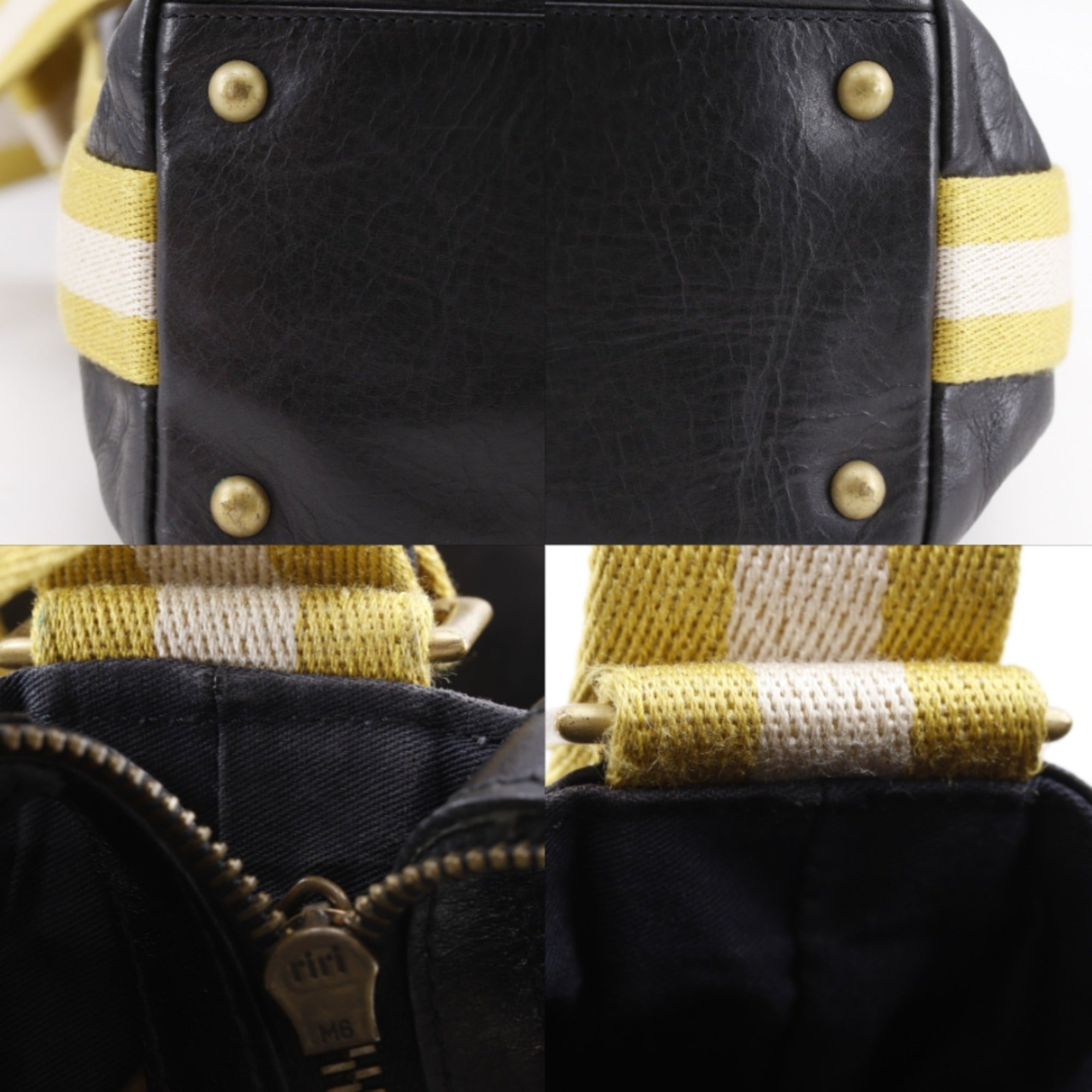 Bally Black Yellow Leather Shoulder Bag (Pre-Owned)