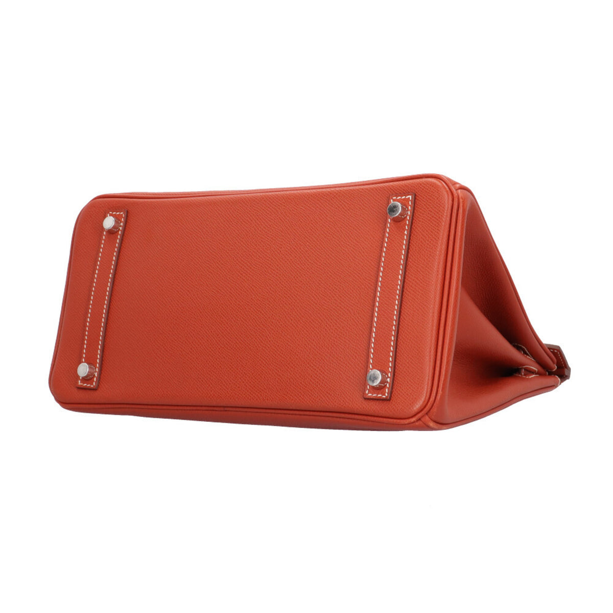 Hermes Orange Sanguine White Epsom Leather Handbag (Pre-Owned)