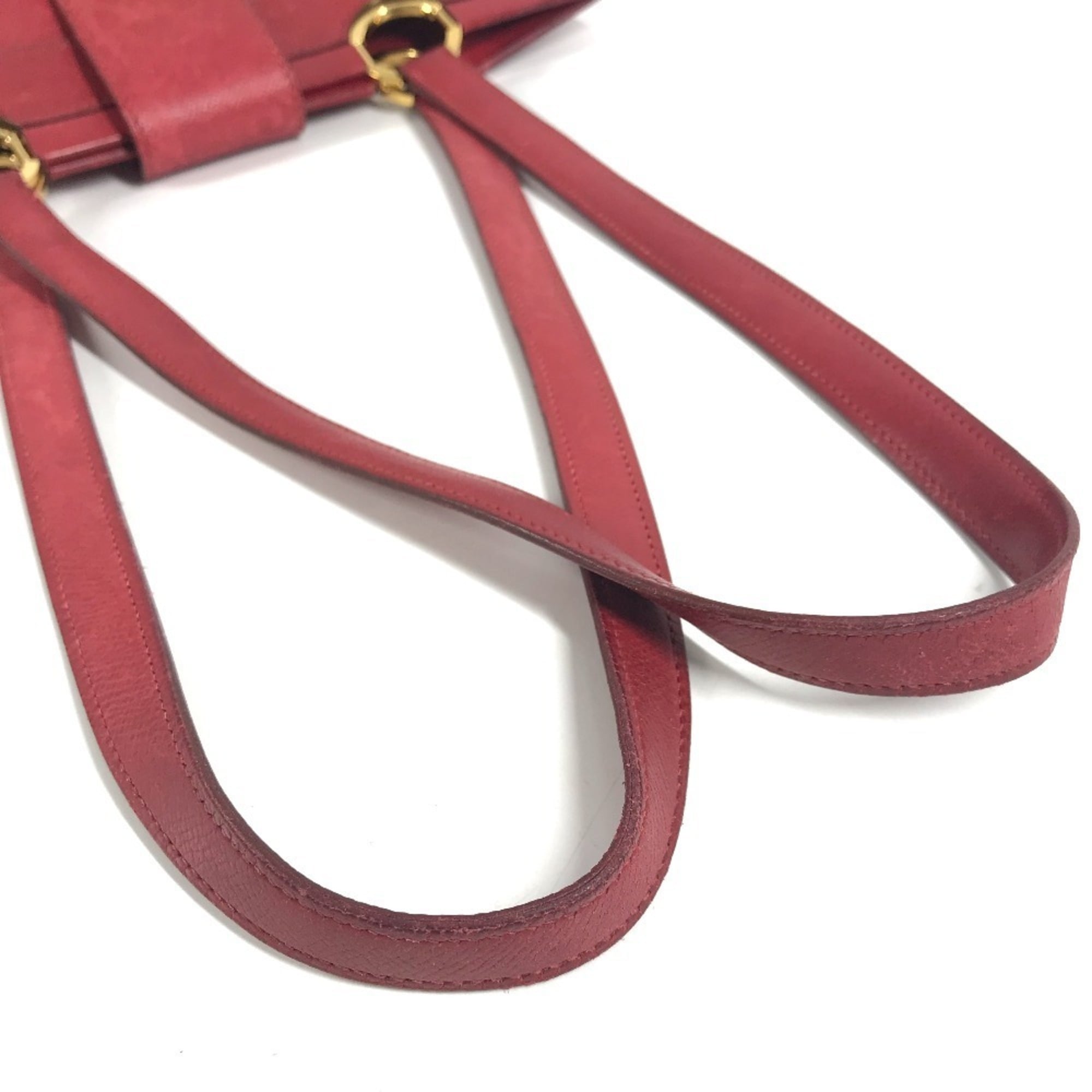Hermes Red Color Courchevel Leather Shoulder Bag Tote Bag (Pre-Owned)