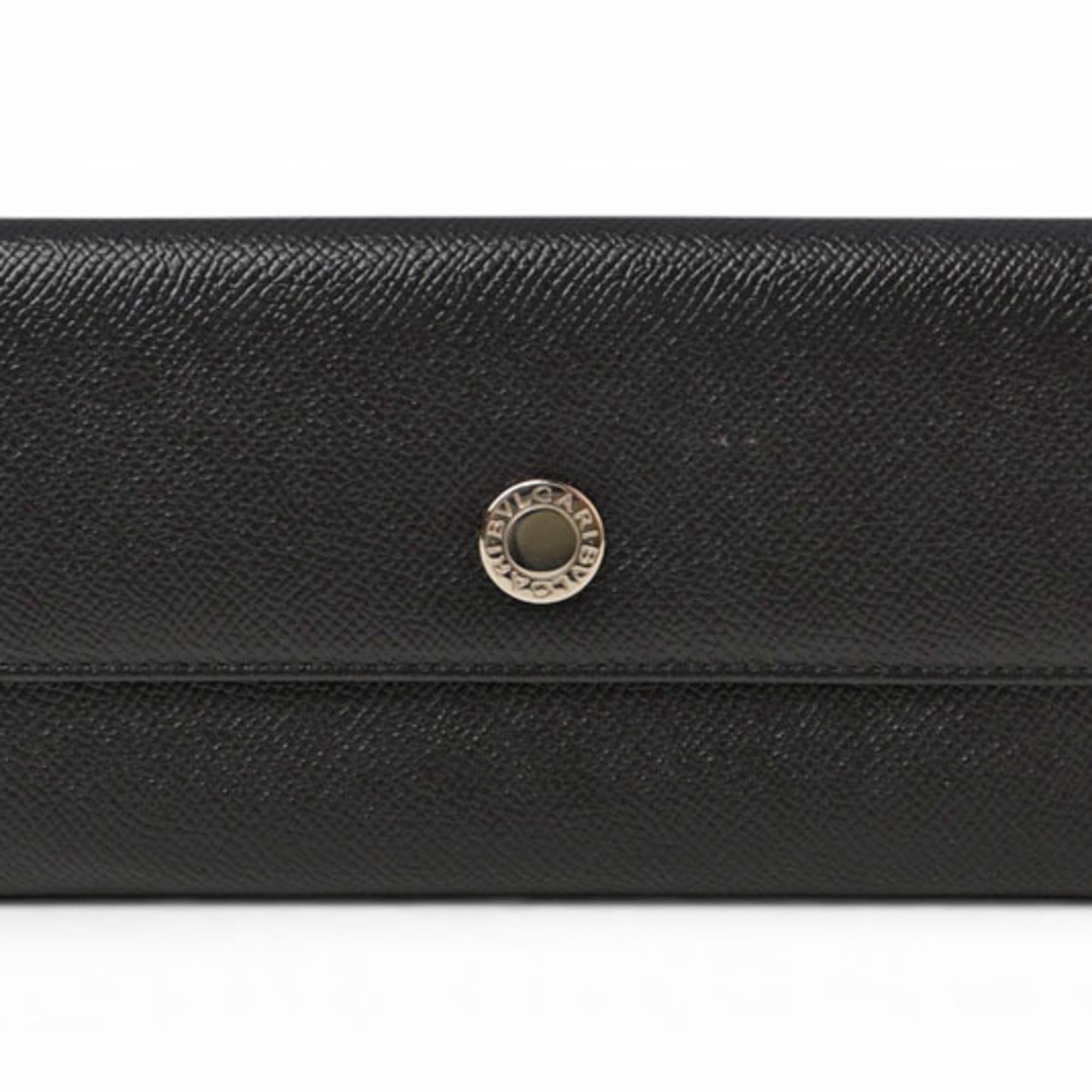 Bvlgari Black Leather Long Wallet (Bi-Fold) (Pre-Owned)