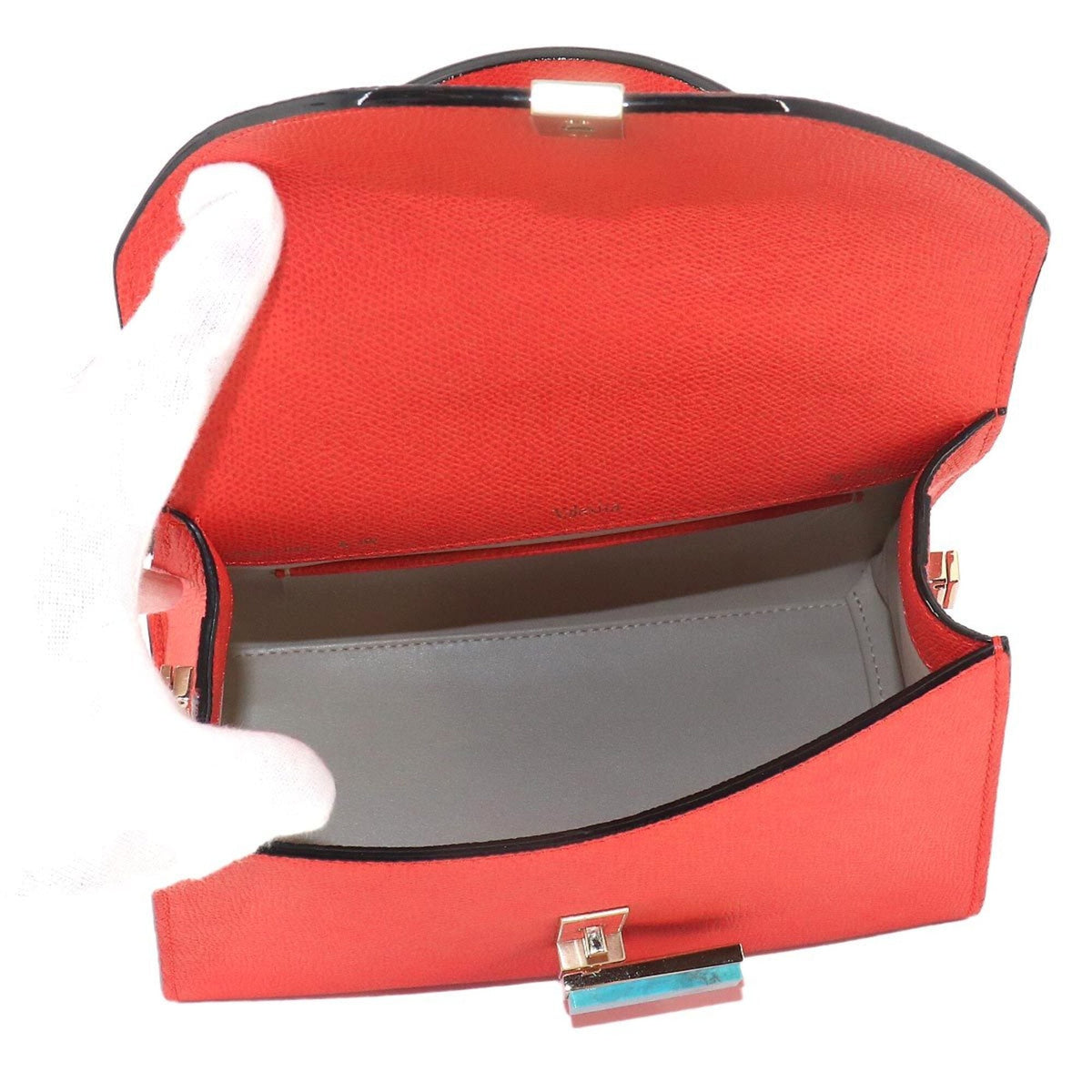 Valextra Red Color Leather Handbag (Pre-Owned)