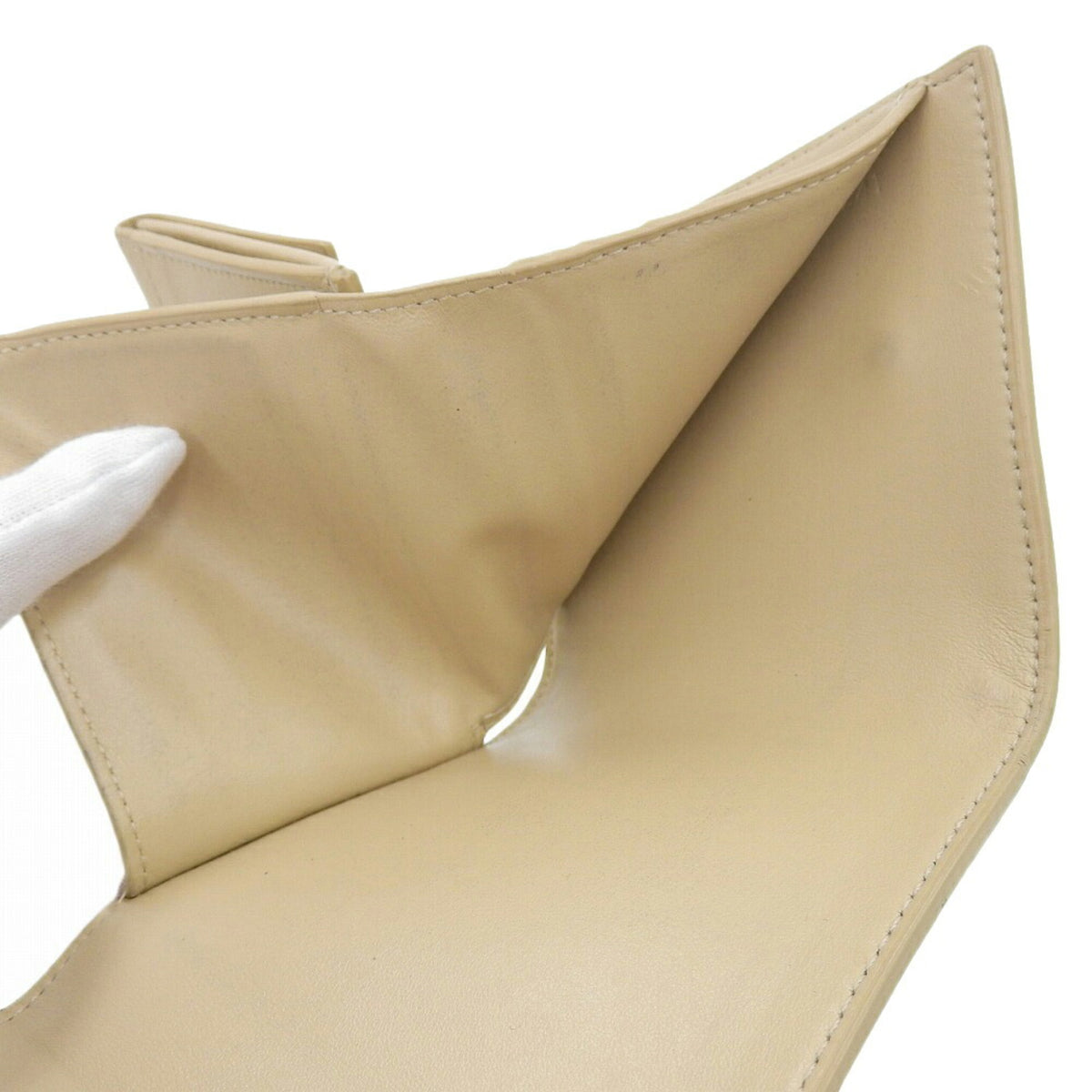 Celine Beige Leather Wallet (Tri-Fold) (Pre-Owned)