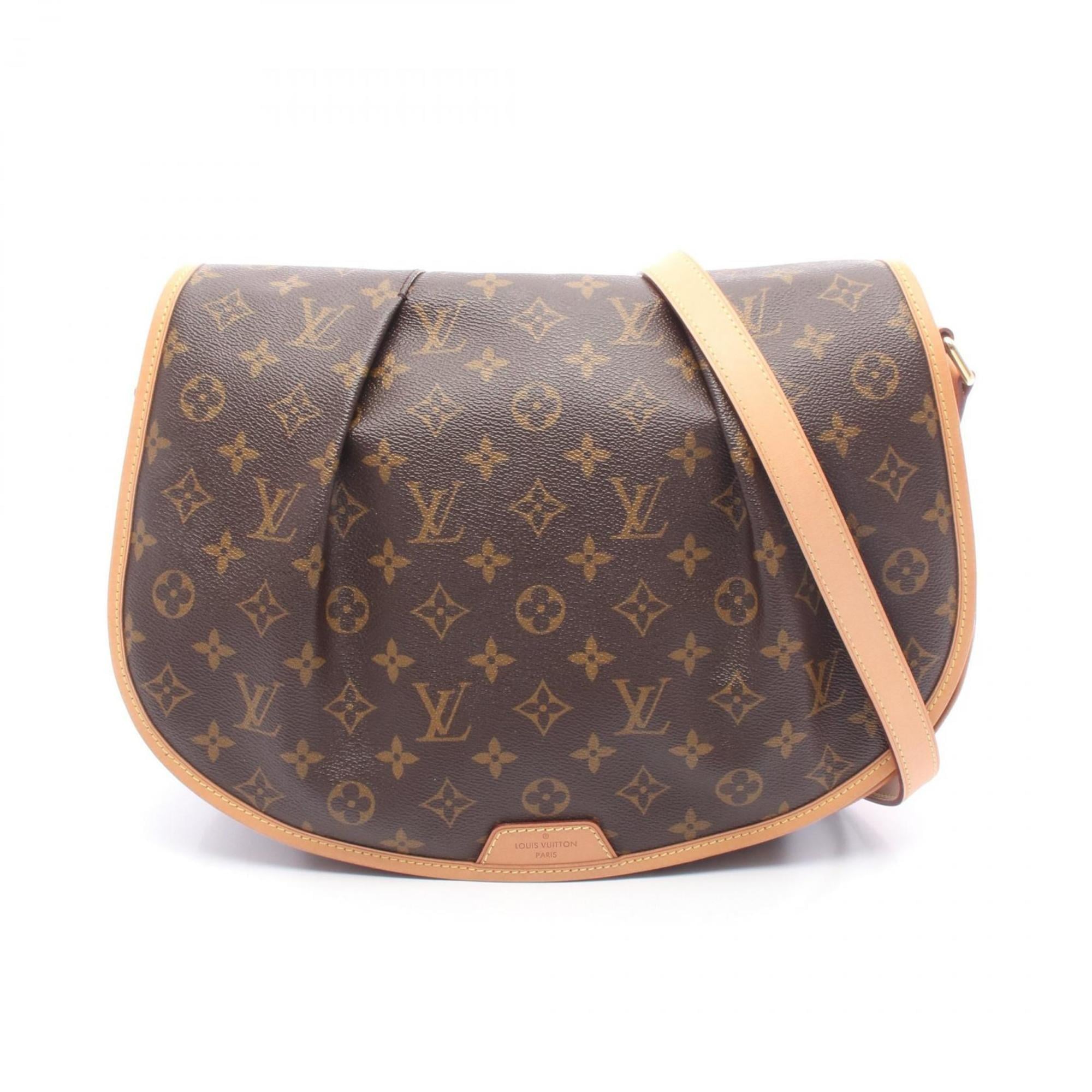 Louis Vuitton Brown Monogram Coated Canvas Leather Handbag Shoulder Bag (Pre-Owned)