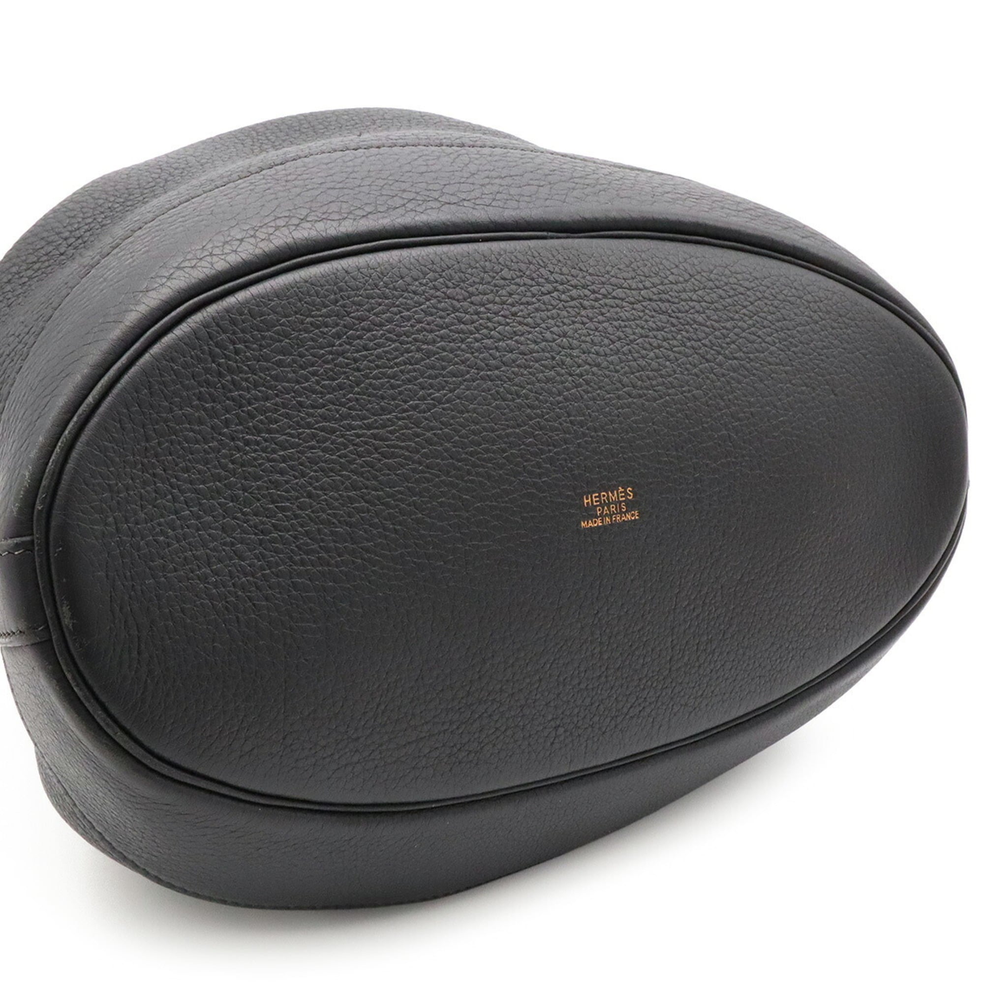 Hermes Black Taurillon Clemence Leather Handbag Shoulder Bag (Pre-Owned)