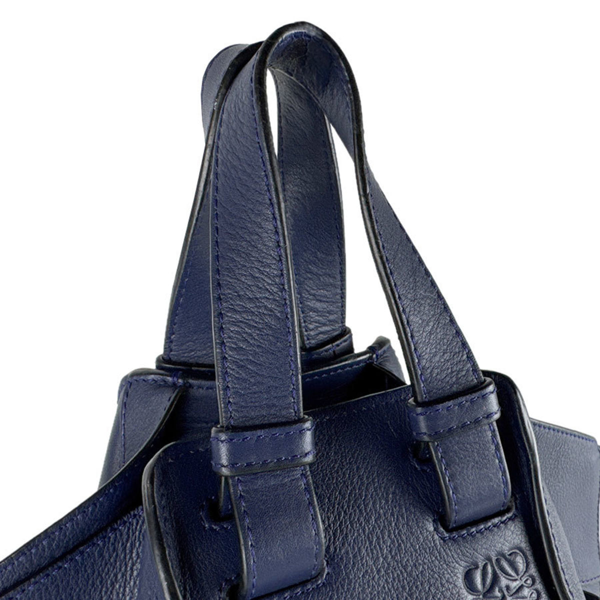Loewe Navy Leather Handbag Shoulder Bag (Pre-Owned)