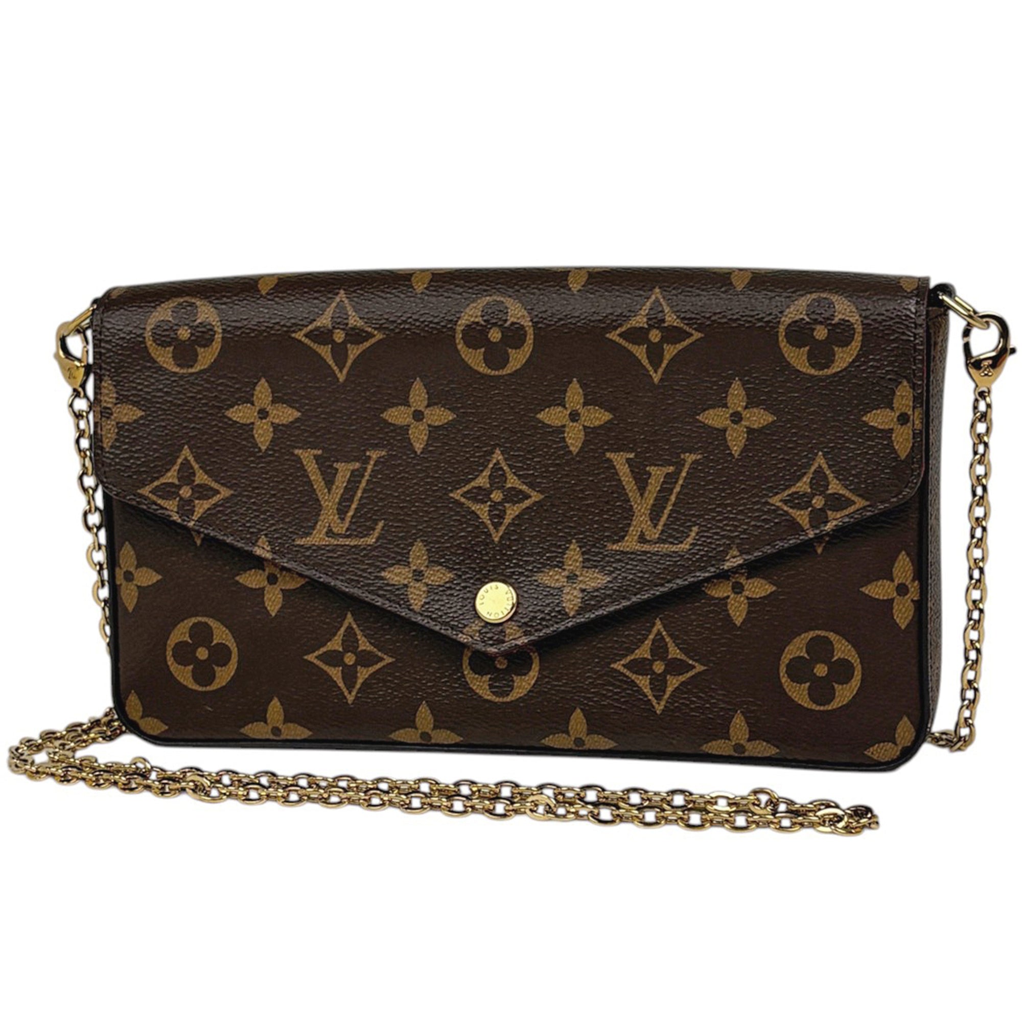 Louis Vuitton Monogram Brown Fuchsia Monogram Clutch Bag Pochette Shoulder Bag (Pre-Owned)