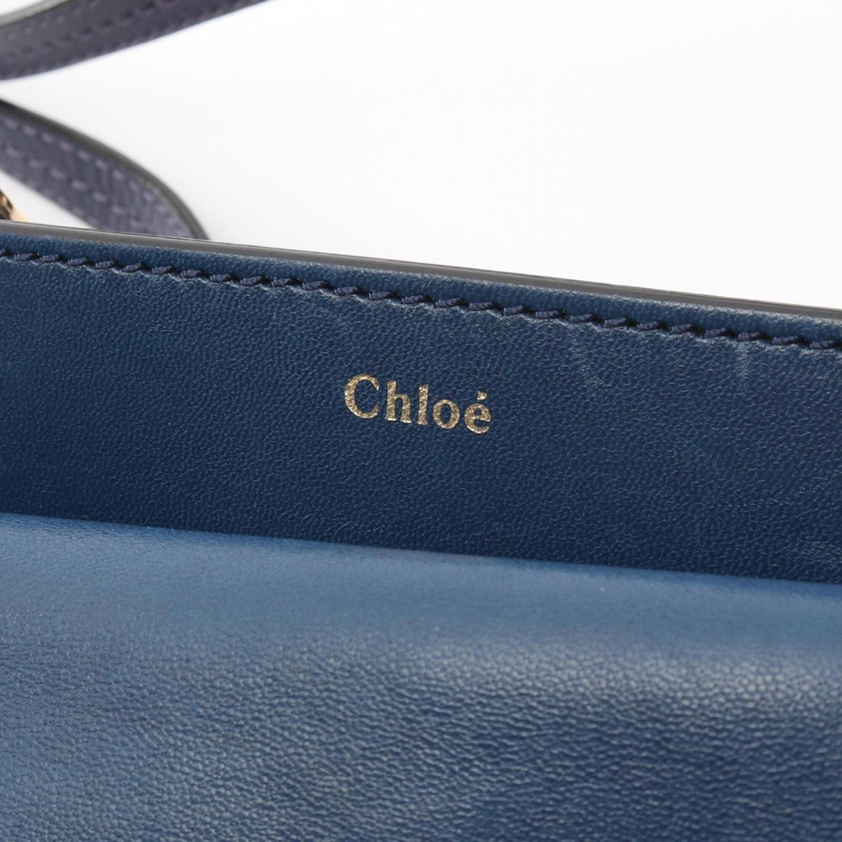 Chloé Blue Navy Leather Handbag Shoulder Bag (Pre-Owned)