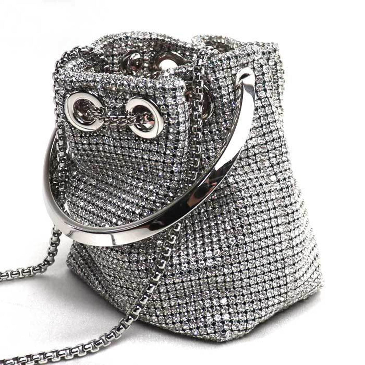 Jimmy Choo Silver Rhinestone Shoulder Bag (Pre-Owned)