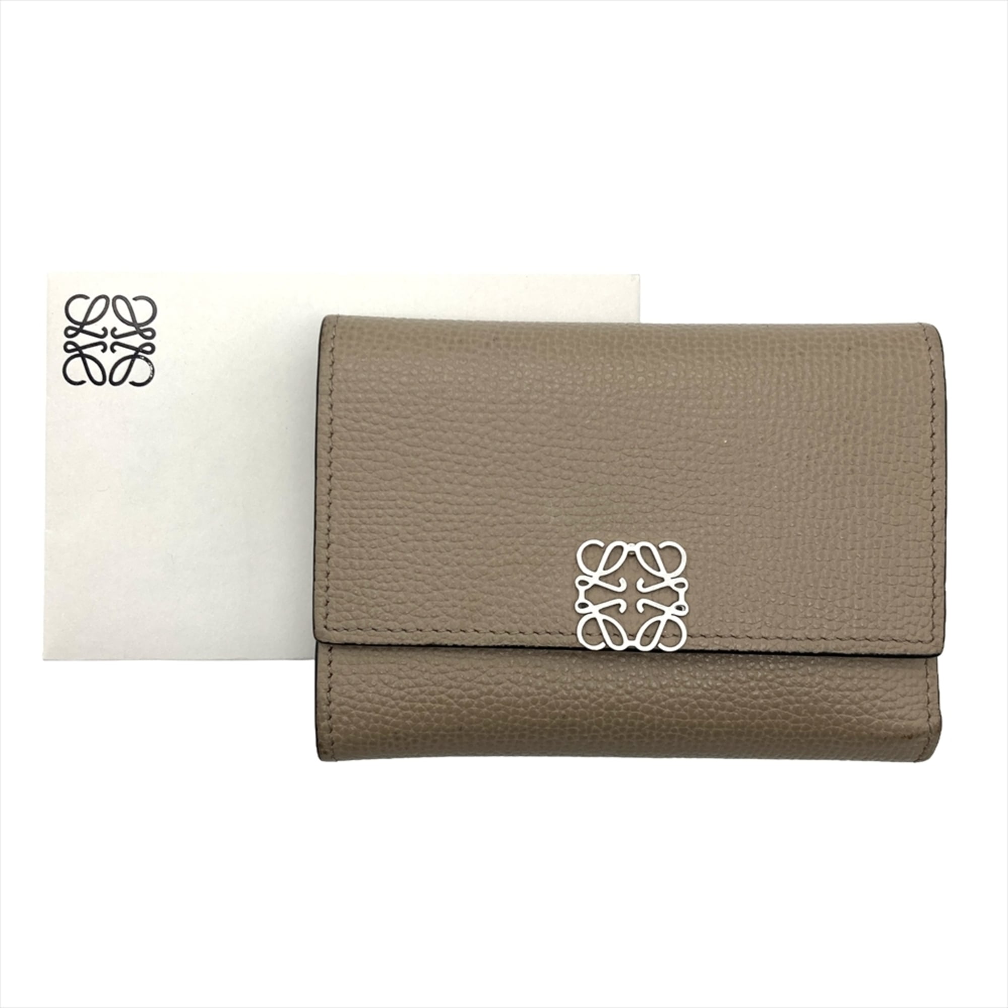 Loewe Beige Leather Wallet (Tri-Fold) (Pre-Owned)
