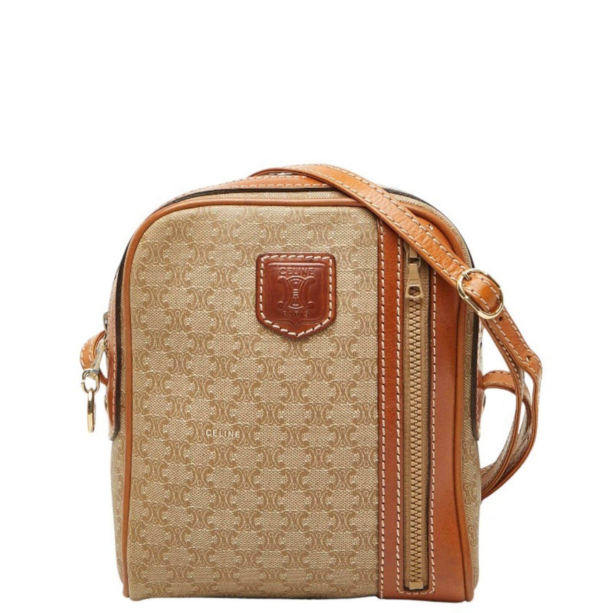 Celine Beige Brown Pvc Leather Pochette Shoulder Bag (Pre-Owned)