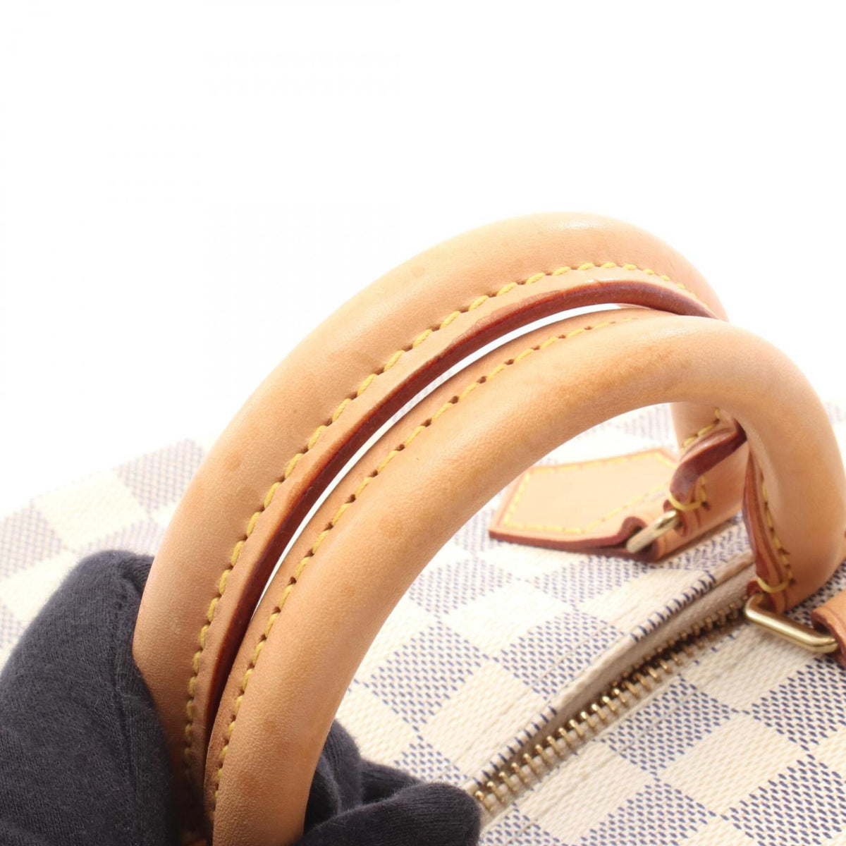 Louis Vuitton Damier Azur White Damier Azur Leather Handbag (Pre-Owned)
