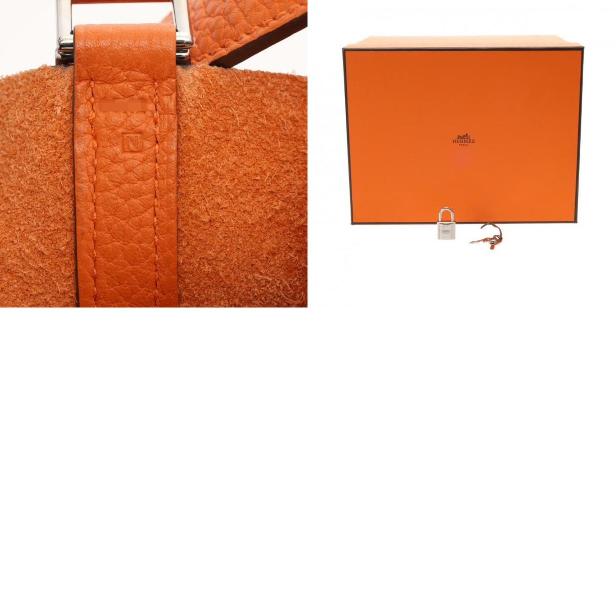 Hermes Orange Taurillon Clemence Leather Handbag (Pre-Owned)