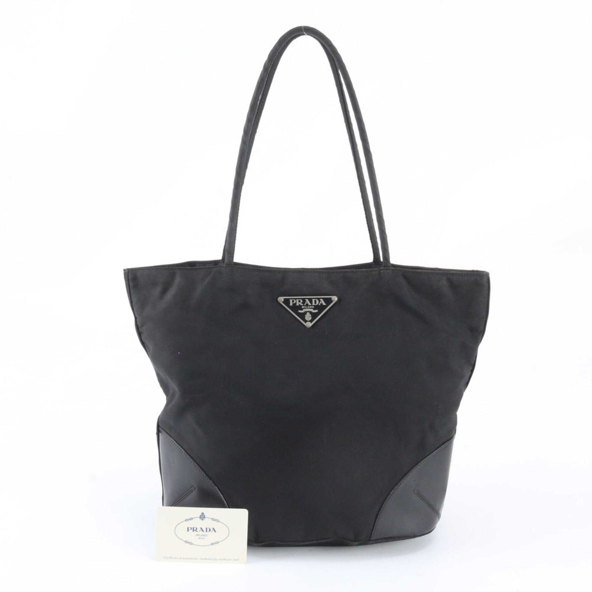 Prada Black Nylon Handbag Tote Bag (Pre-Owned)