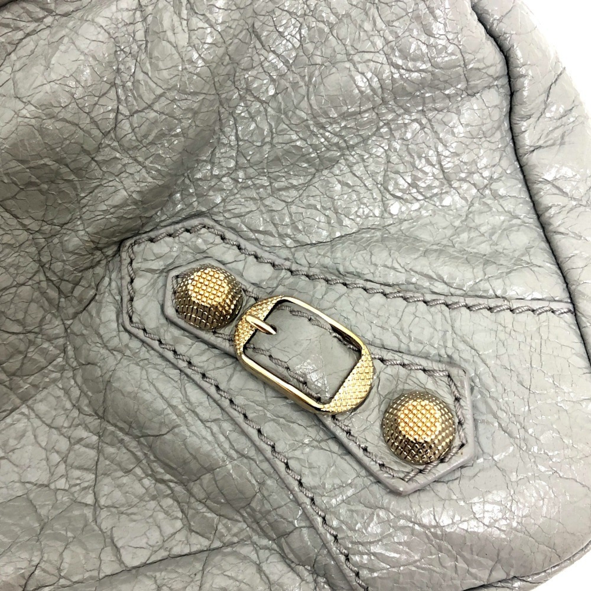 Balenciaga Gray Leather Handbag Shoulder Bag (Pre-Owned)