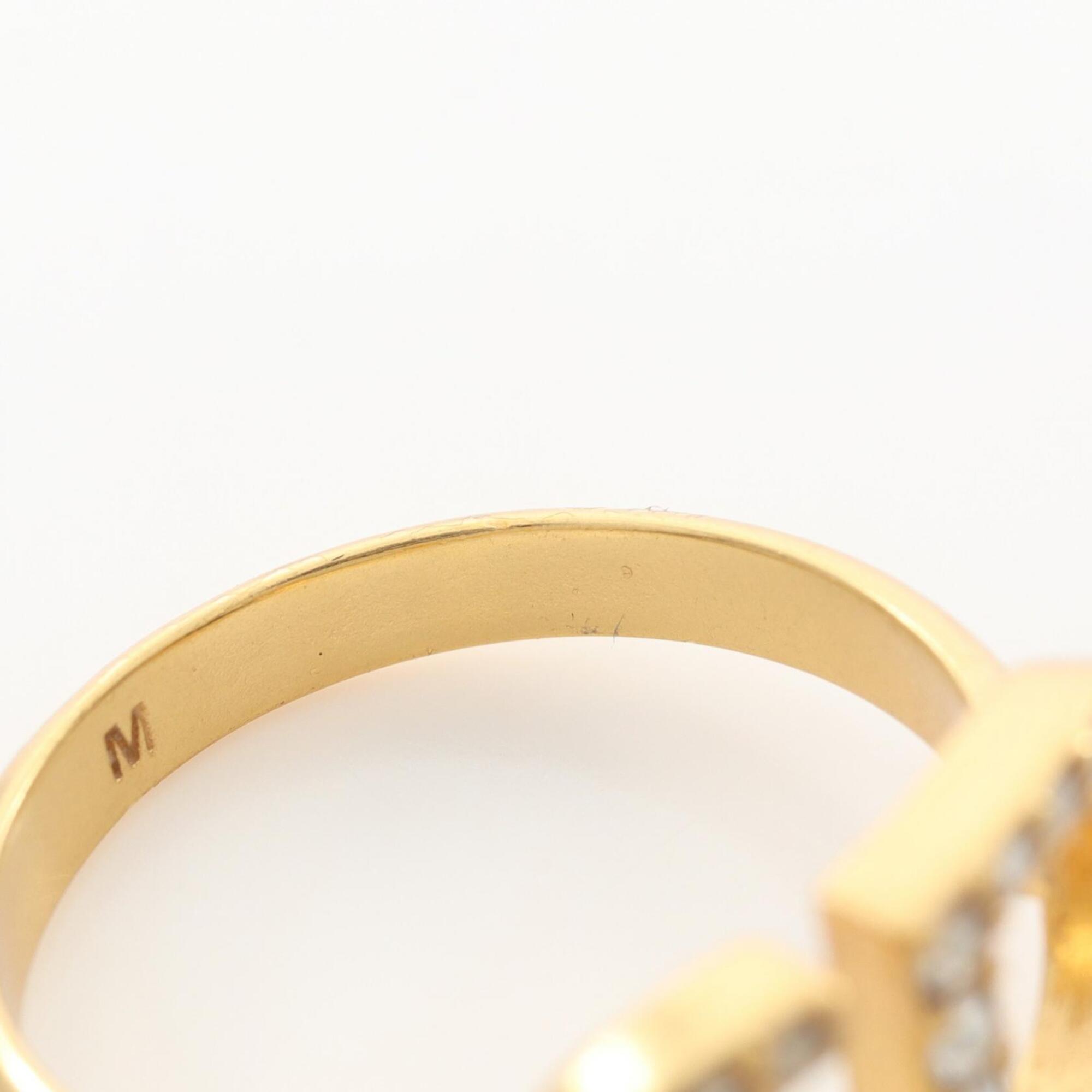 Christian Dior Gold Gold Plating Band Ring (Pre-Owned)