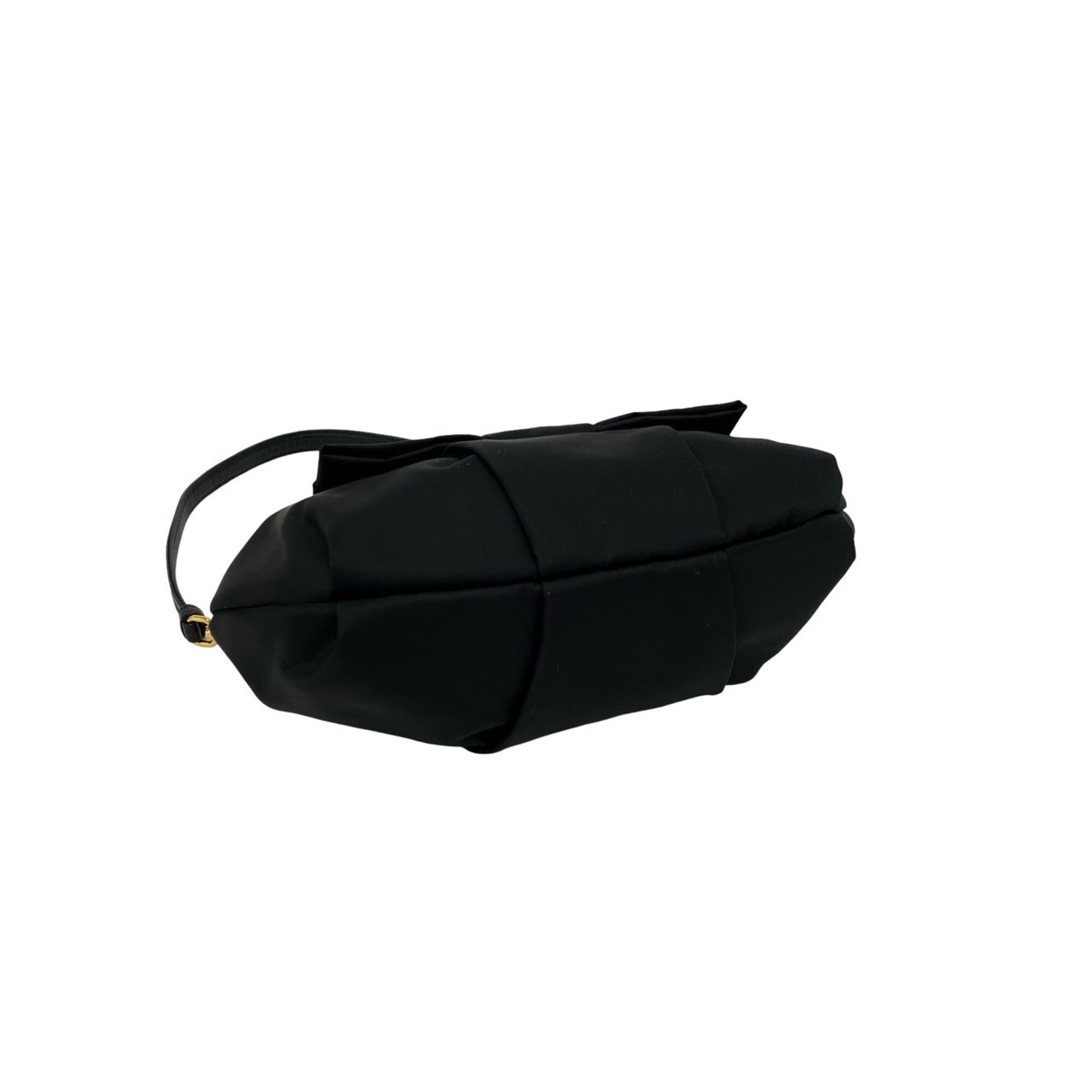 Prada Black Nylon Leather Handbag Shoulder Bag (Pre-Owned)