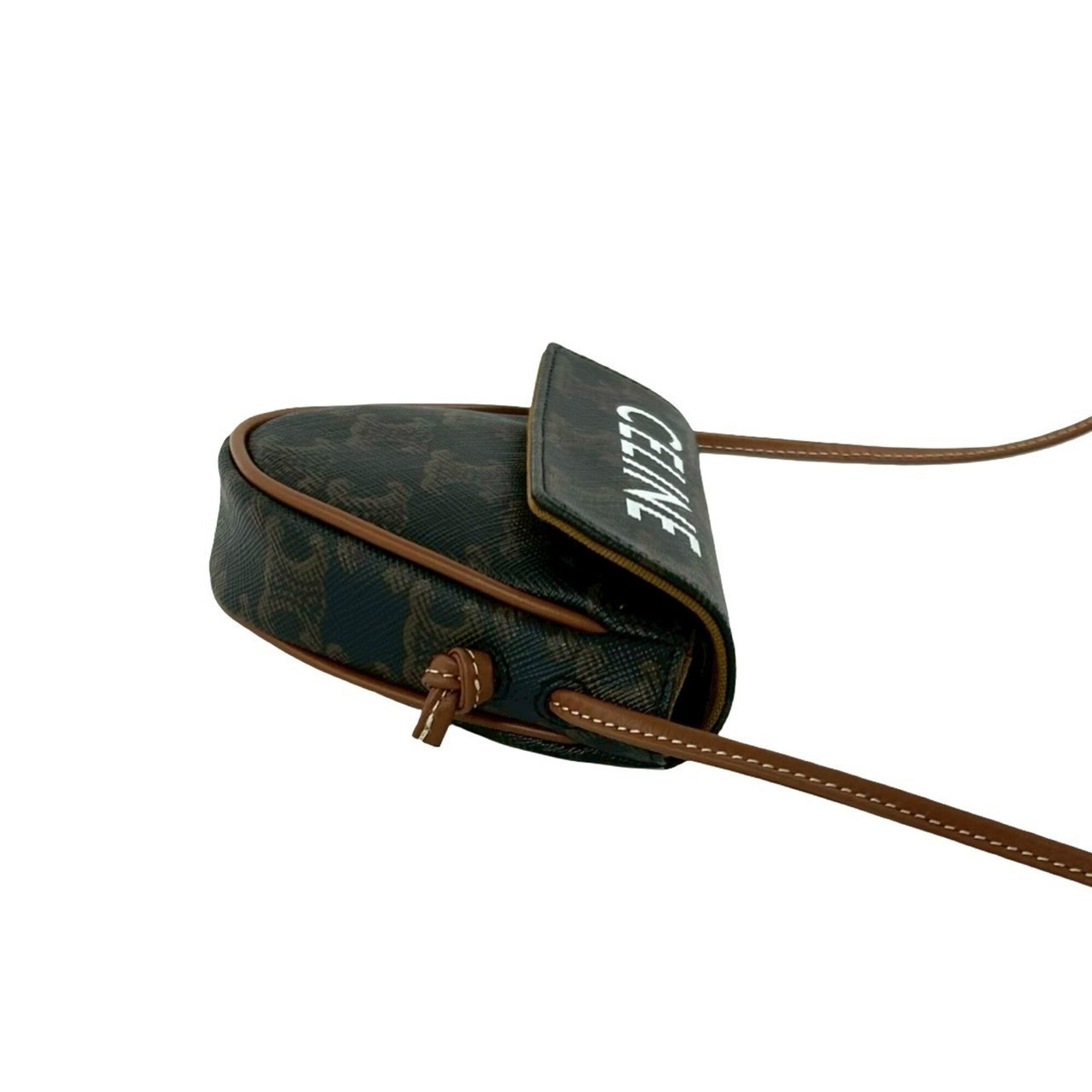 Celine Brown Leather Pvc Pochette Shoulder Bag (Pre-Owned)