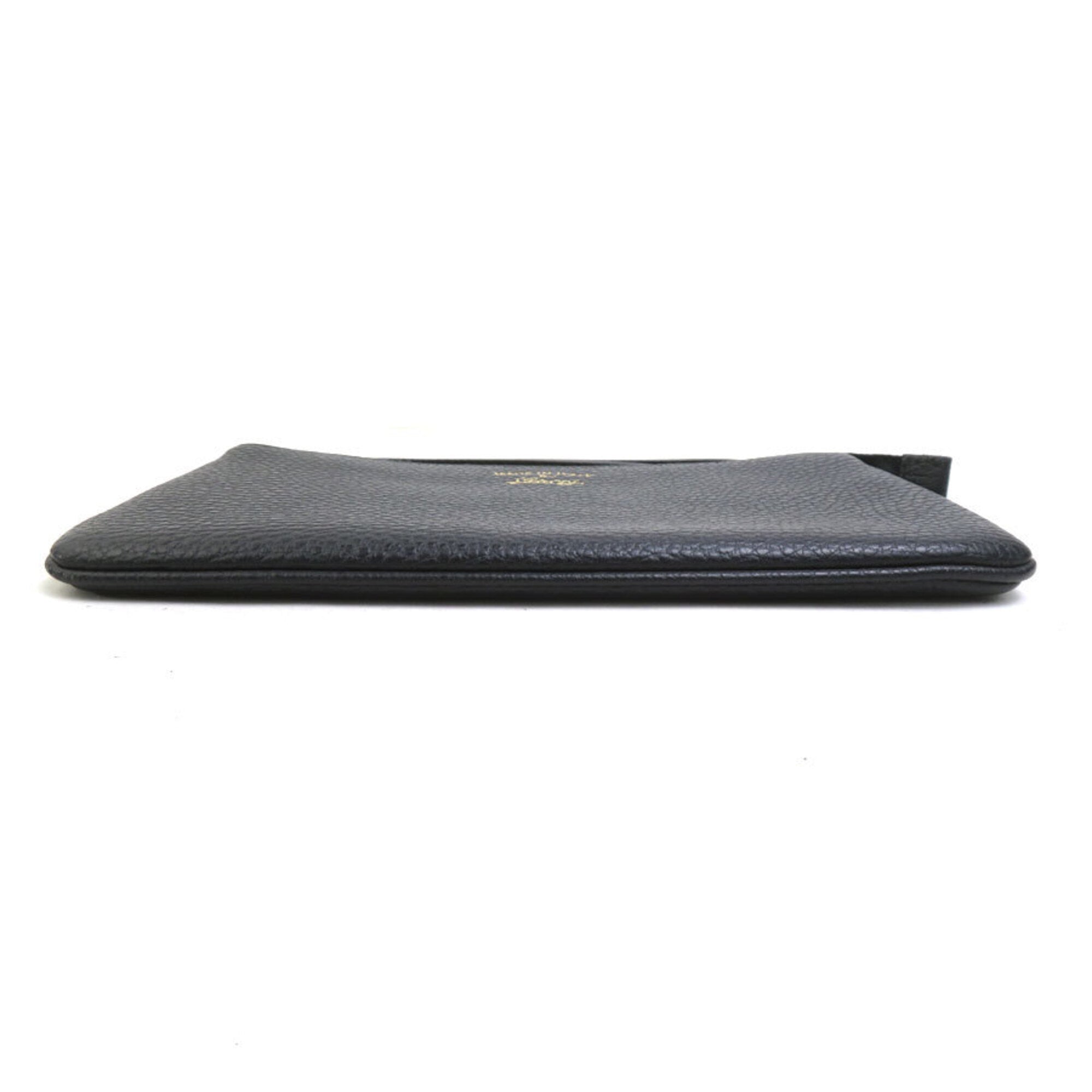Gucci Black Leather Clutch Bag Pouch (Pre-Owned)