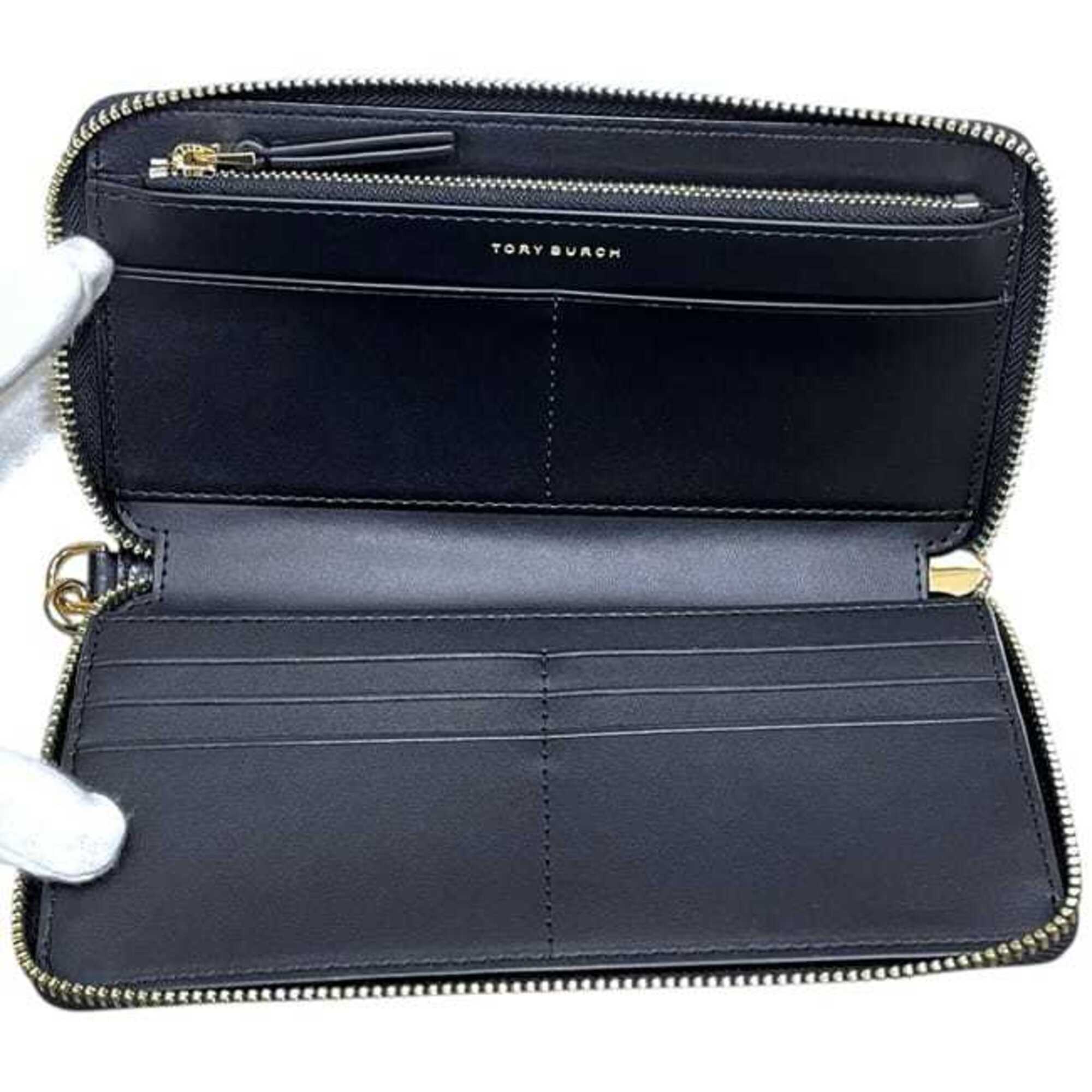 Tory Burch Black Patent Leather Long Wallet (Bi-Fold) (Pre-Owned)