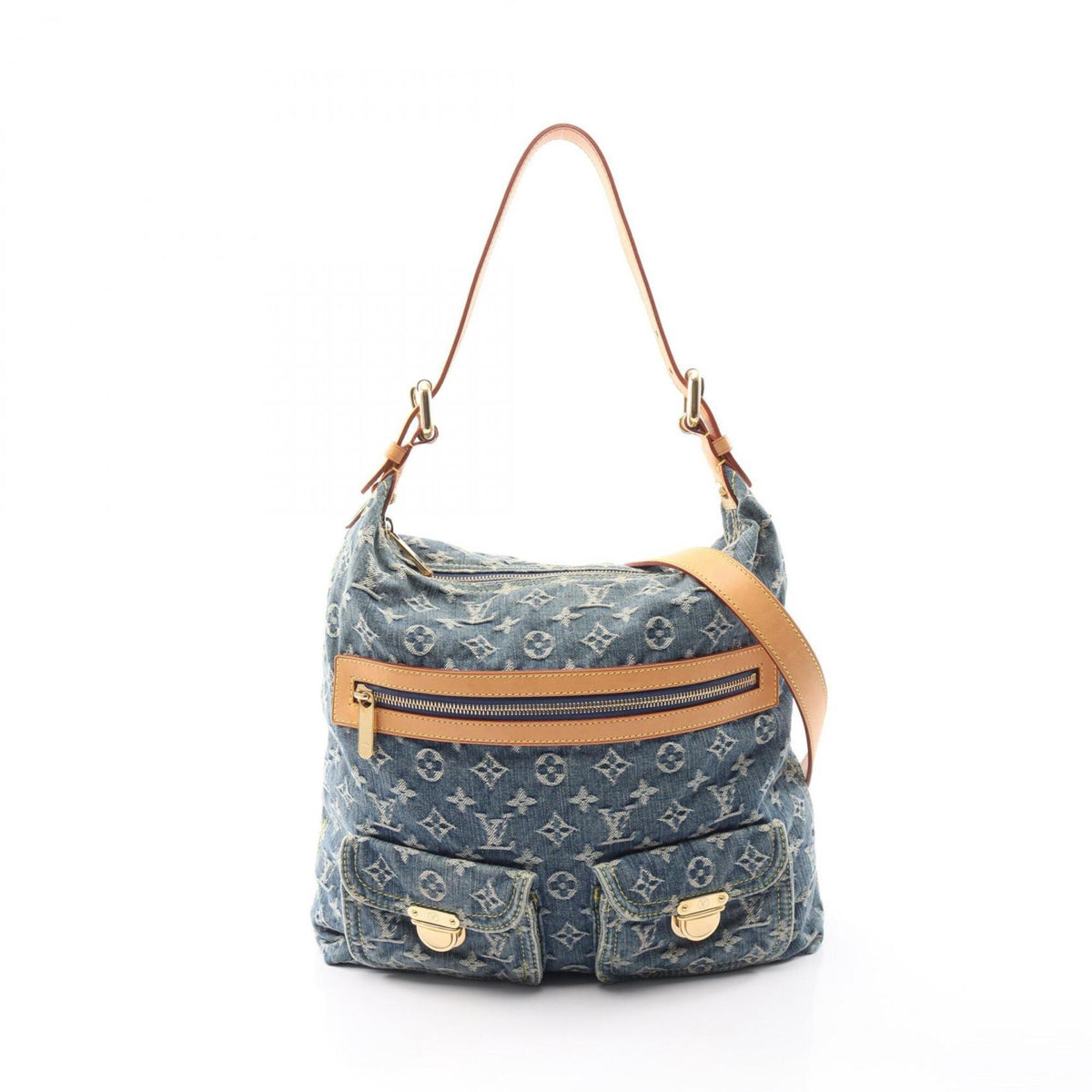 Louis Vuitton Blue Monogram Denim Handbag Shoulder Bag (Pre-Owned)