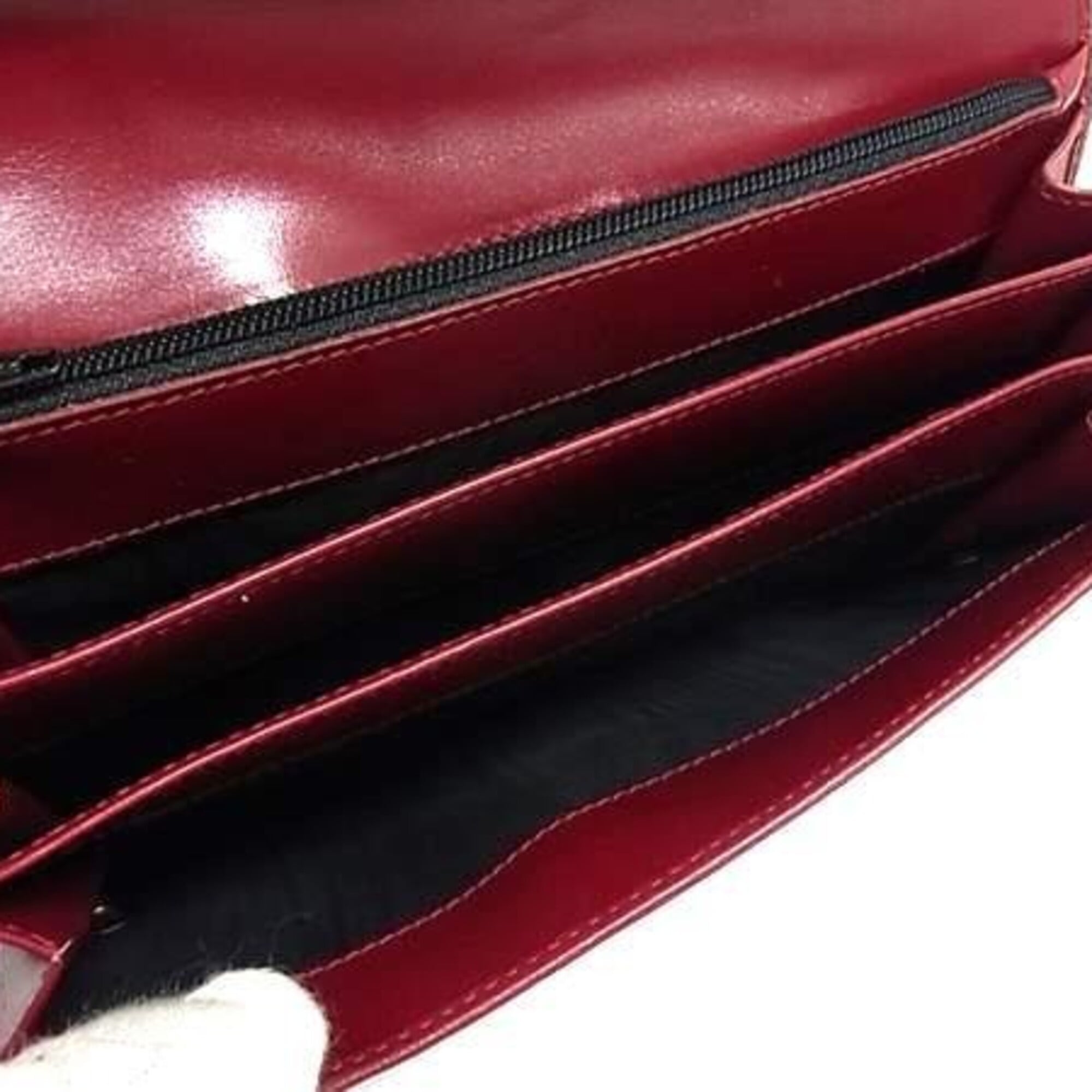 Prada Red Color Leather Long Wallet (Bi-Fold) (Pre-Owned)