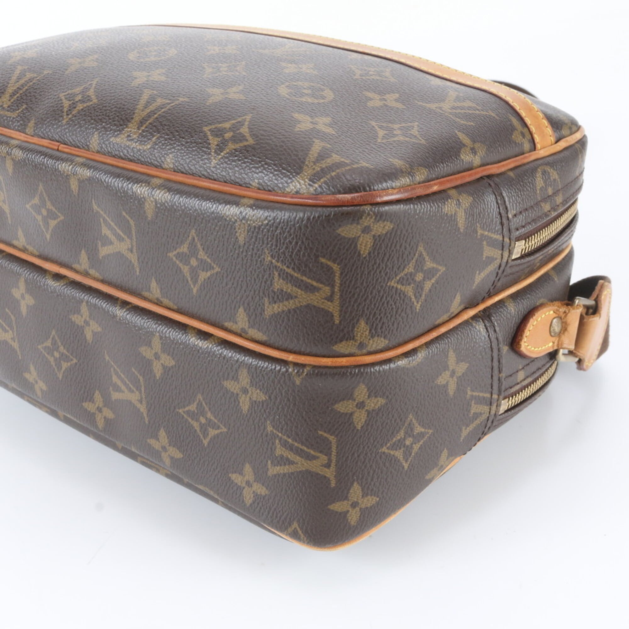 Louis Vuitton Monogram Brown Leather Coated Canvas Shoulder Bag (Pre-Owned)