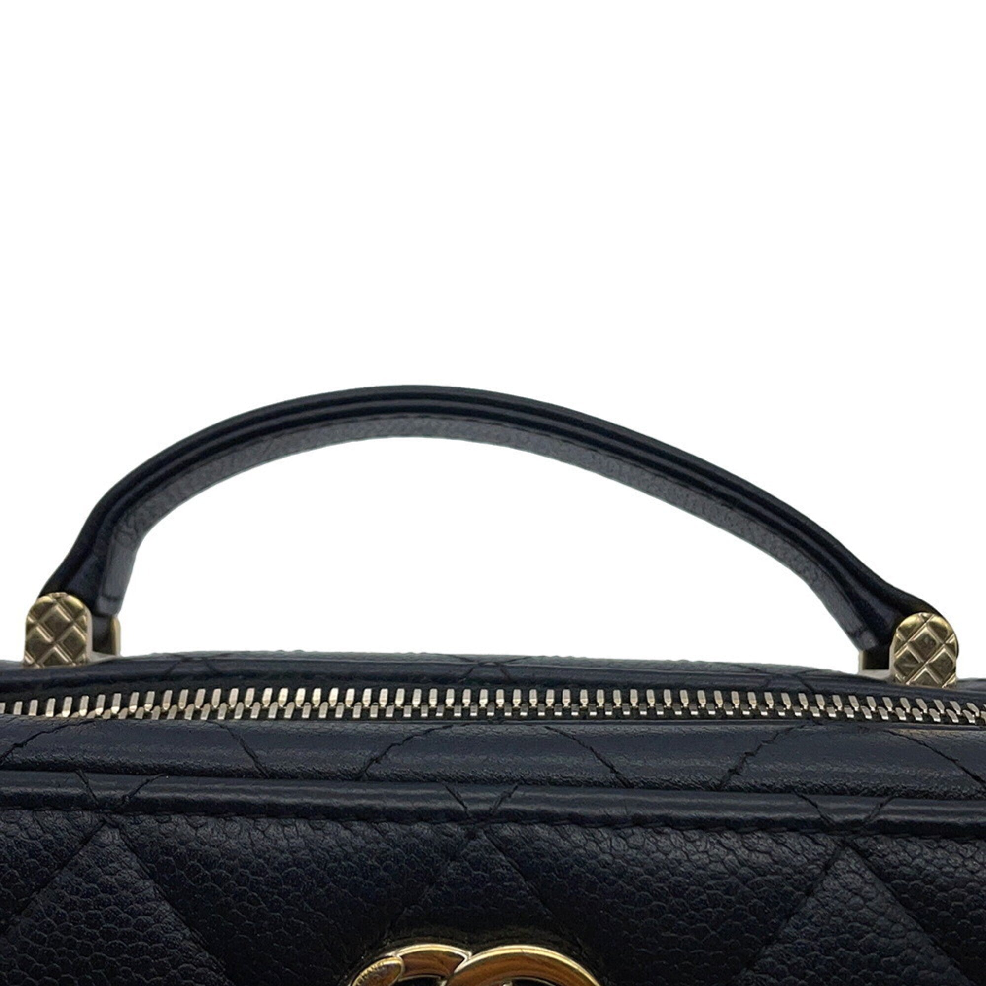 Chanel Matelasse Black Grained Calfskin Handbag Shoulder Bag (Pre-Owned)