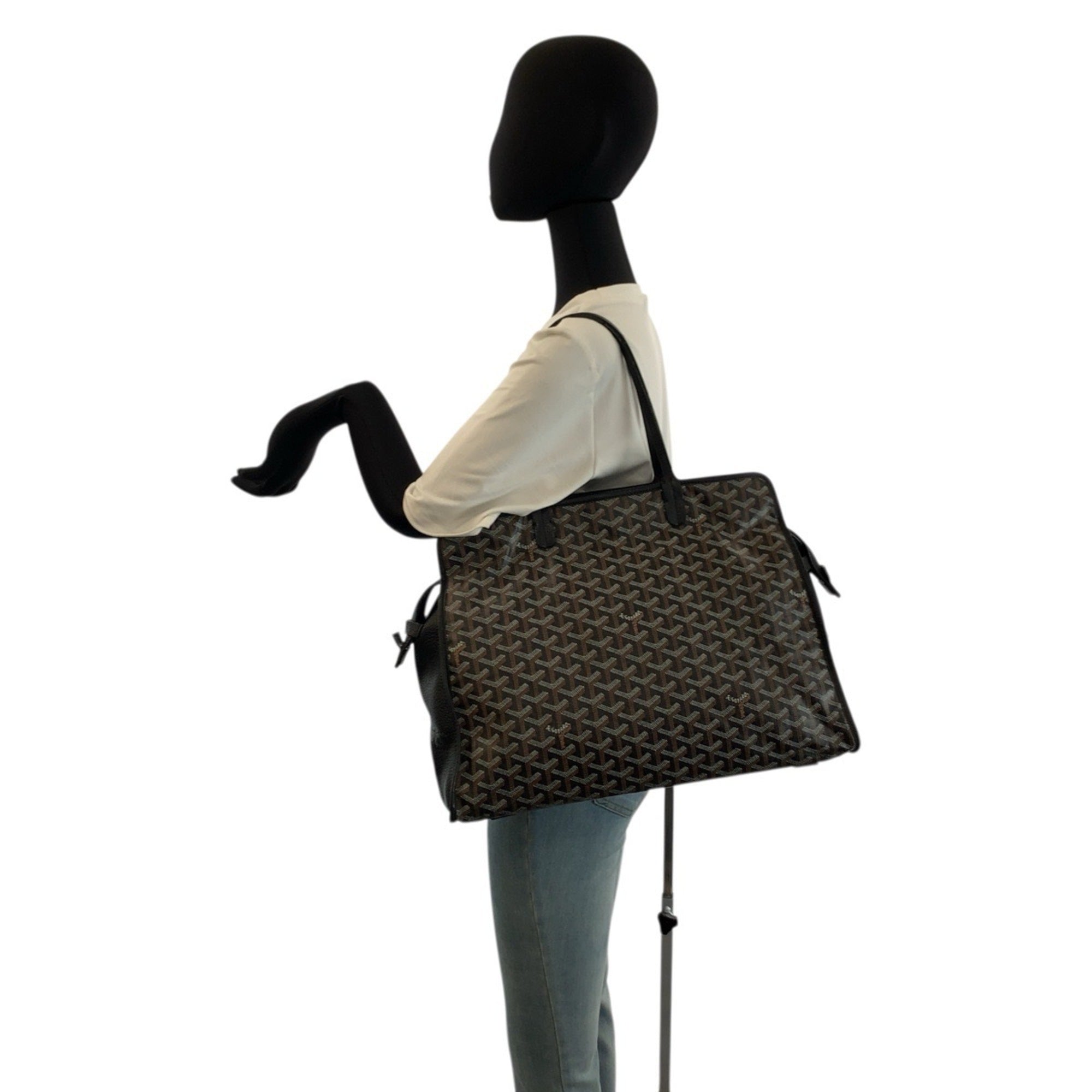 Goyard Black Brown Pvc Leather Shoulder Bag Tote Bag (Pre-Owned)