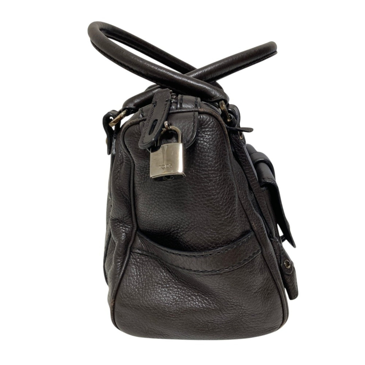 Tod's Brown Leather Boston Bag Handbag (Pre-Owned)