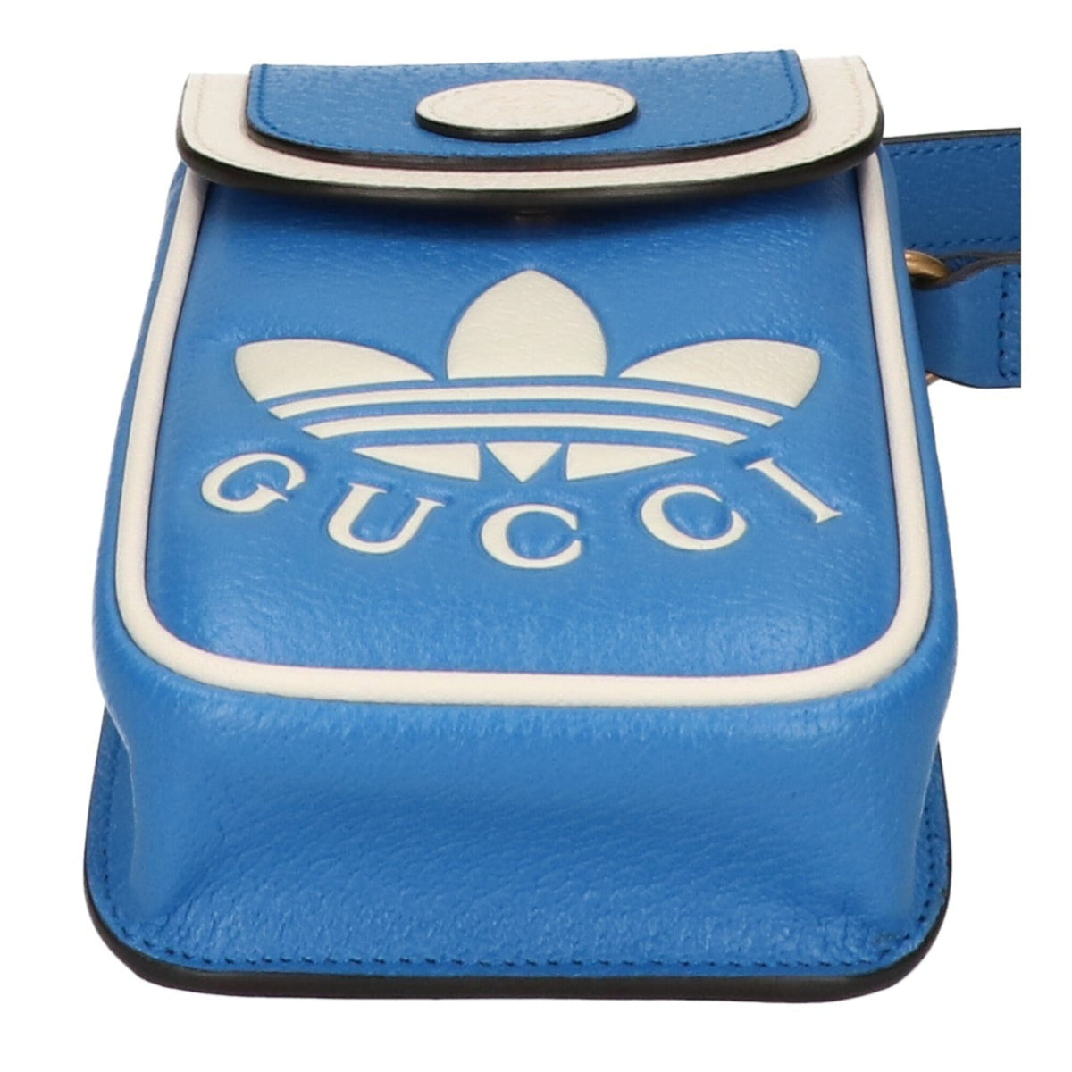 Gucci Blue White Leather Shoulder Bag (Pre-Owned)