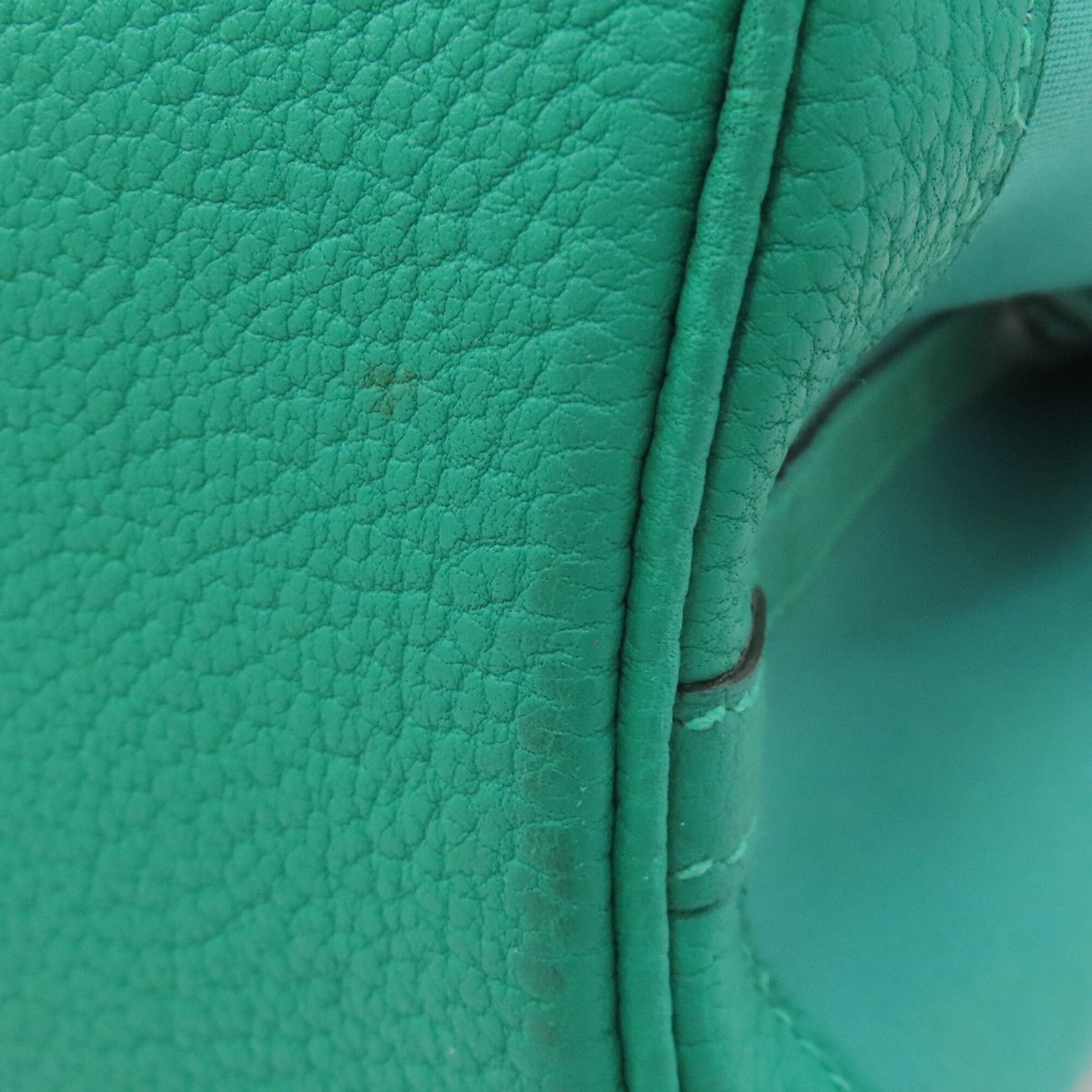 Hermes Garden Green Toile Officier Handbag (Pre-Owned)